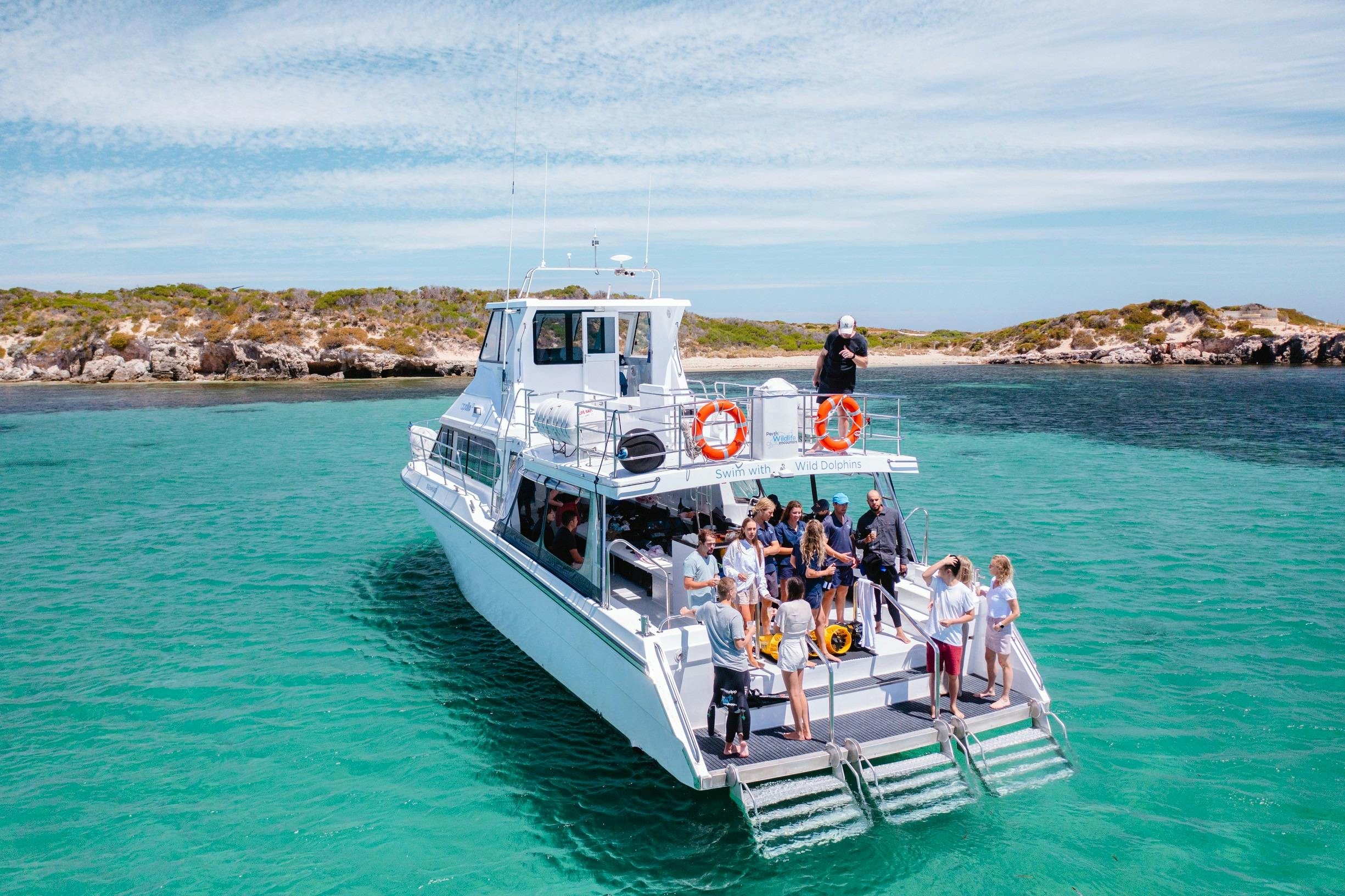 People preparing to swim with dolphins with Perth Wildlife Encounters in Rockingham