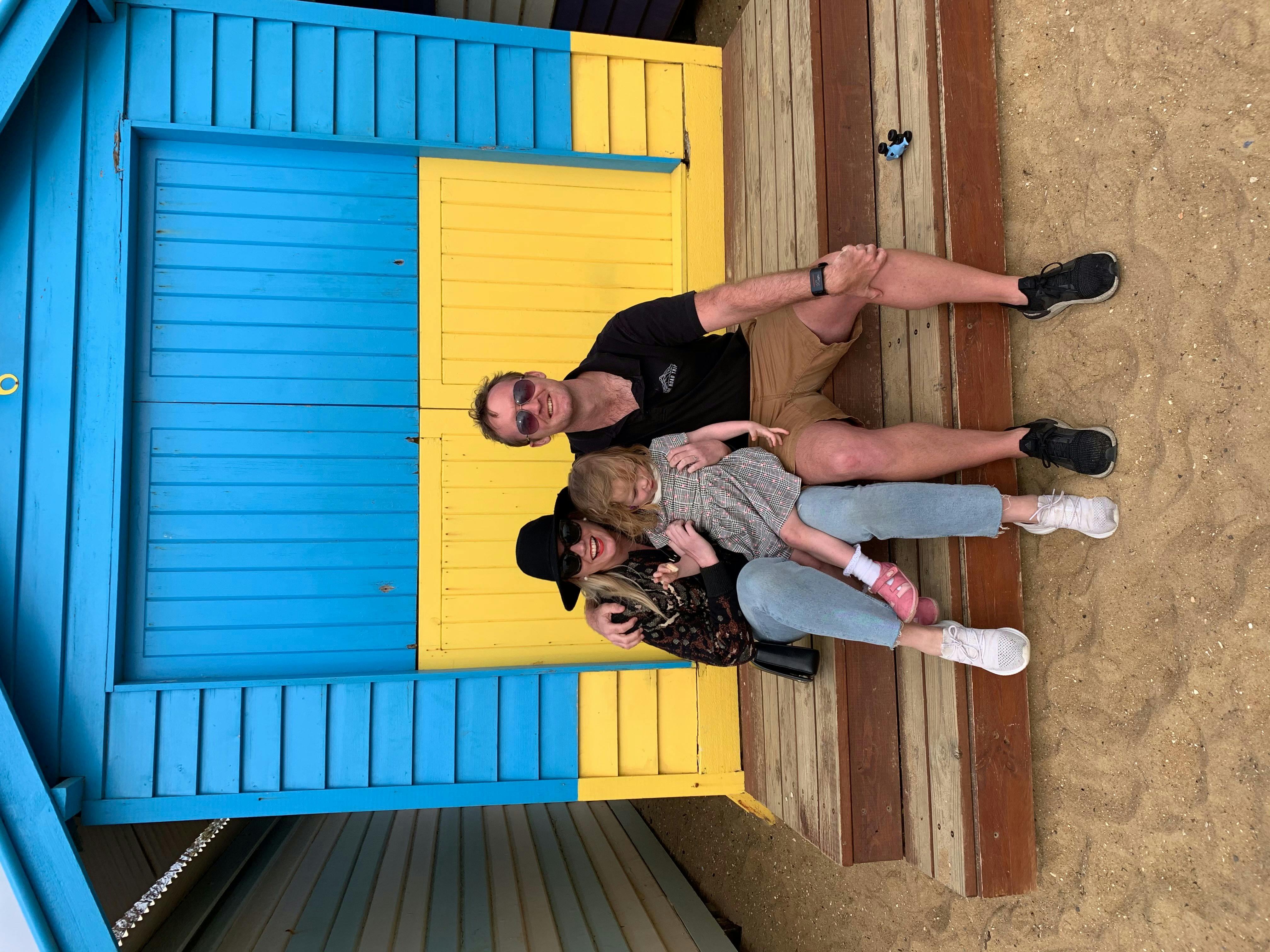 The Road Trip Founder and Family at Brighton Beach