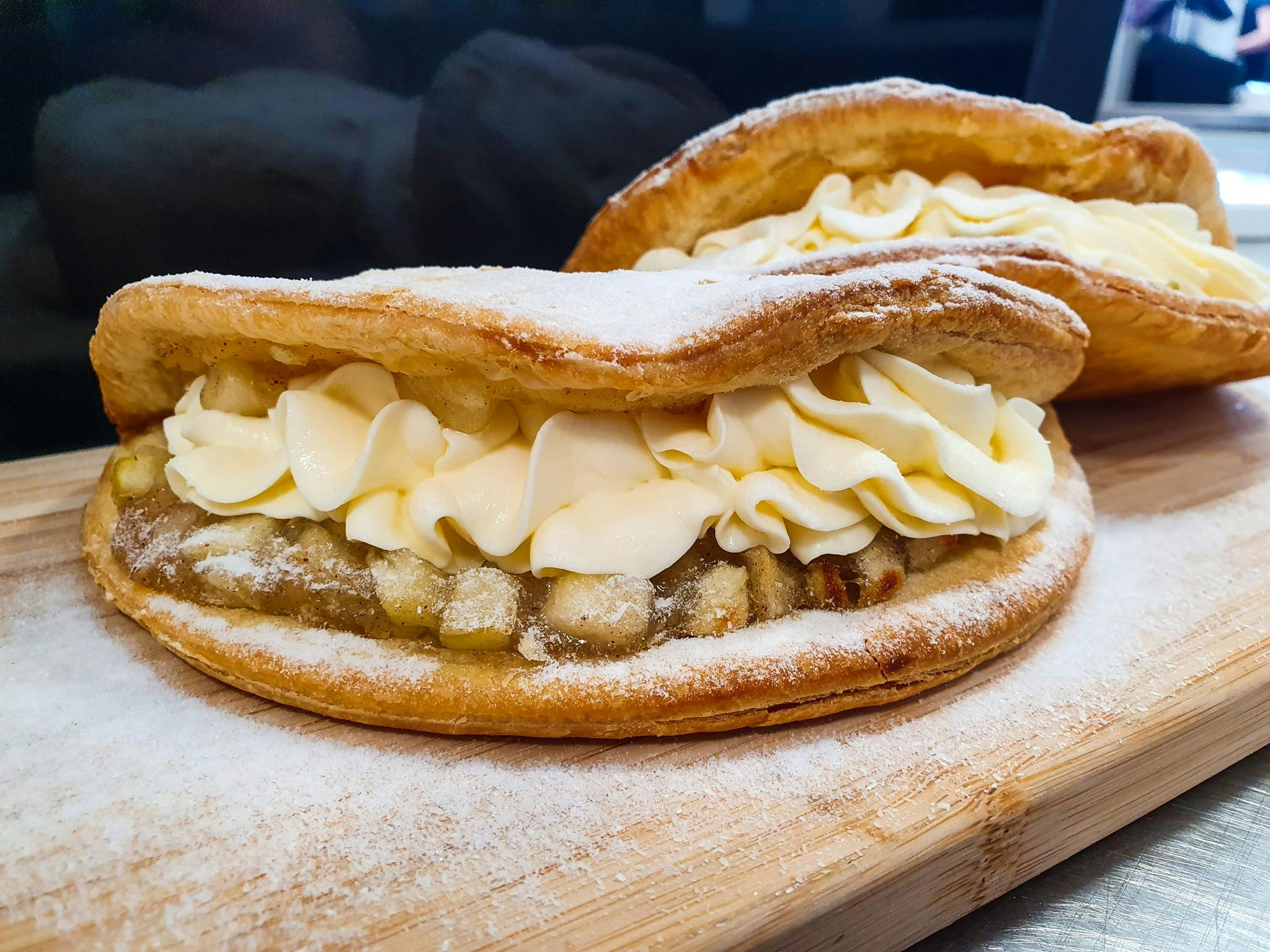 Apple Turnover with Fresh Cream