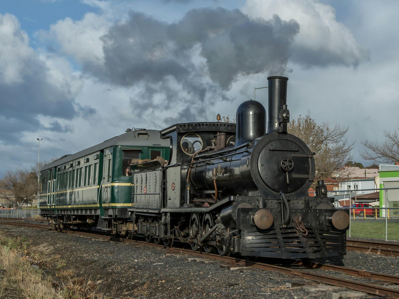 The locomotive and one of the two carriages that will be used this Sunday.