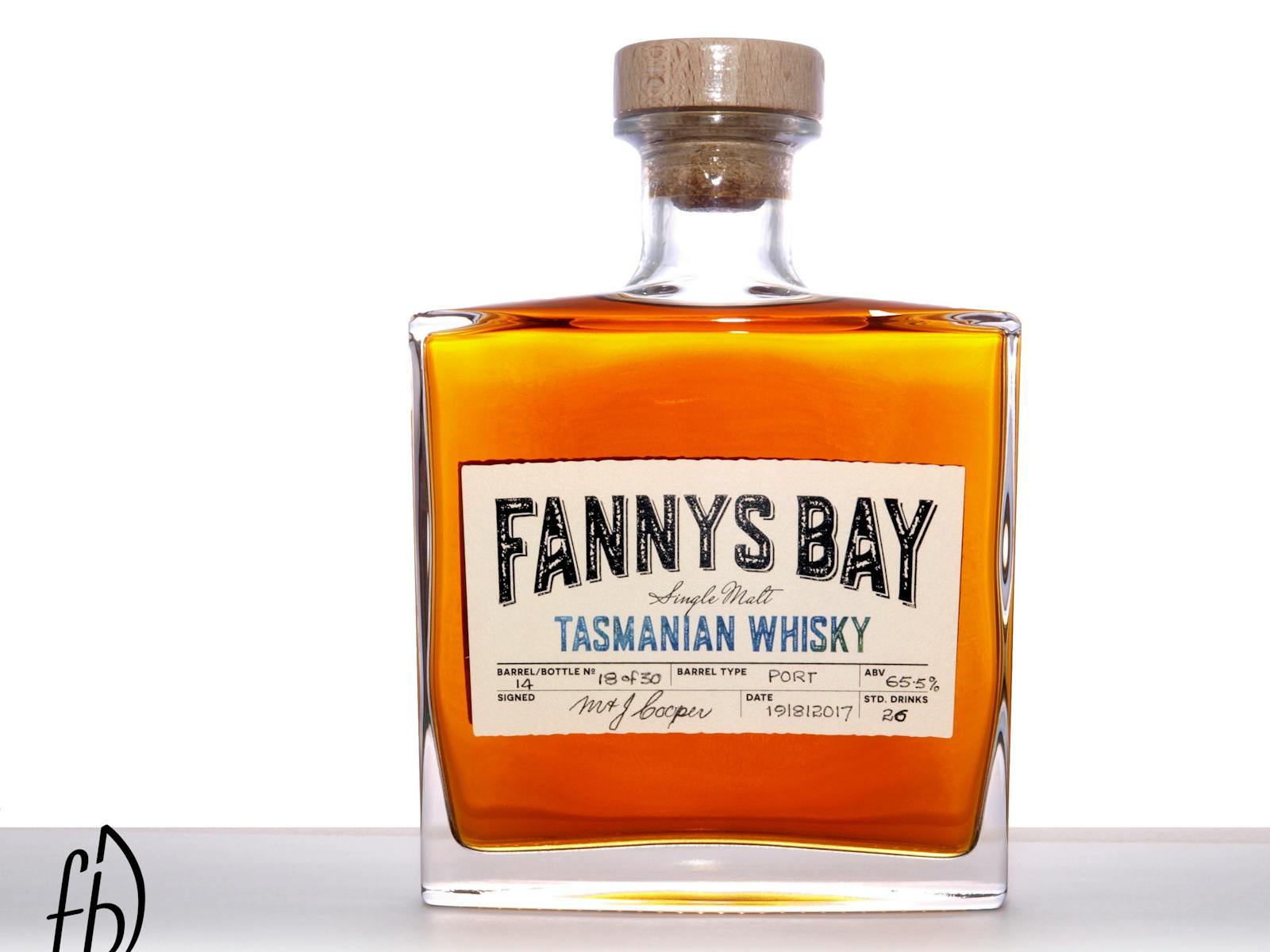 A beautiful bottle of Fannys Bay Tasmanian Single Malt Whisky