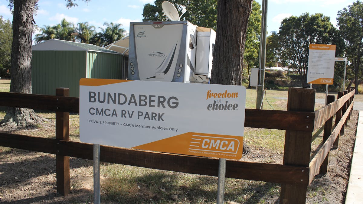 Entrance sign to Bundaberg RV Park
