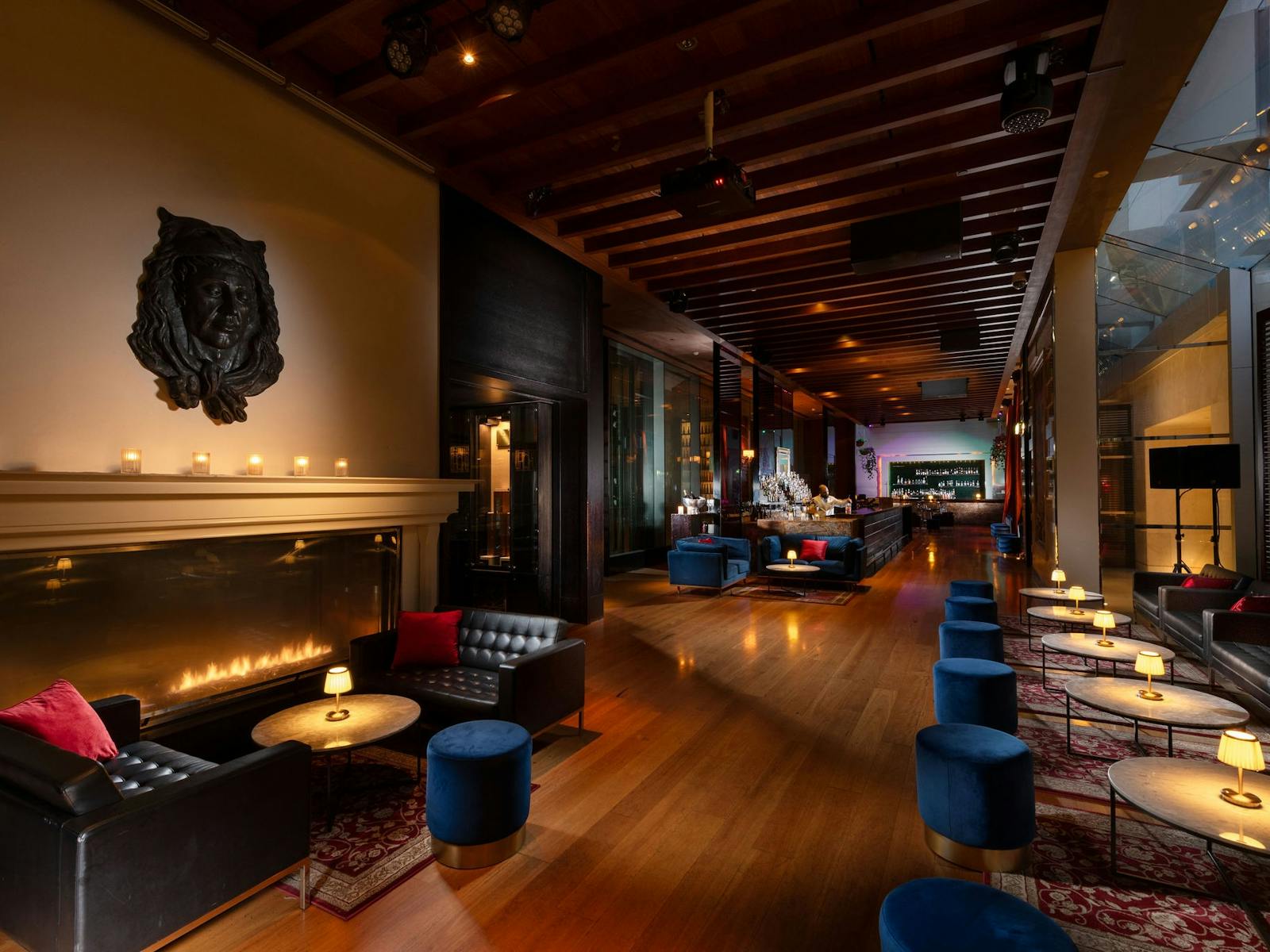 Image inside the Zeta Bar with a bartender making a cocktail atHilton SYdney