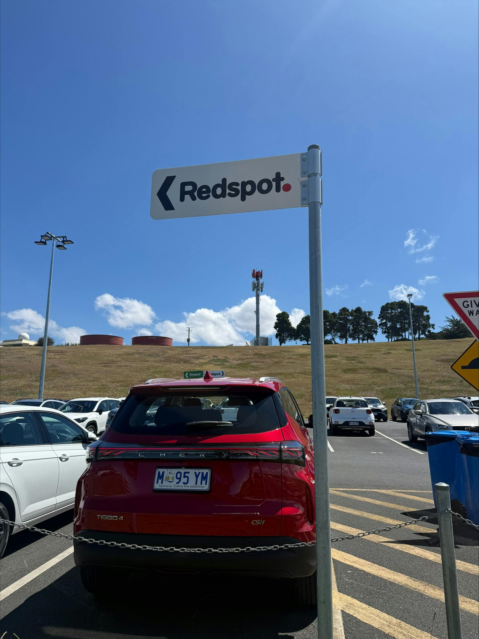 Hobart airport car rental car park