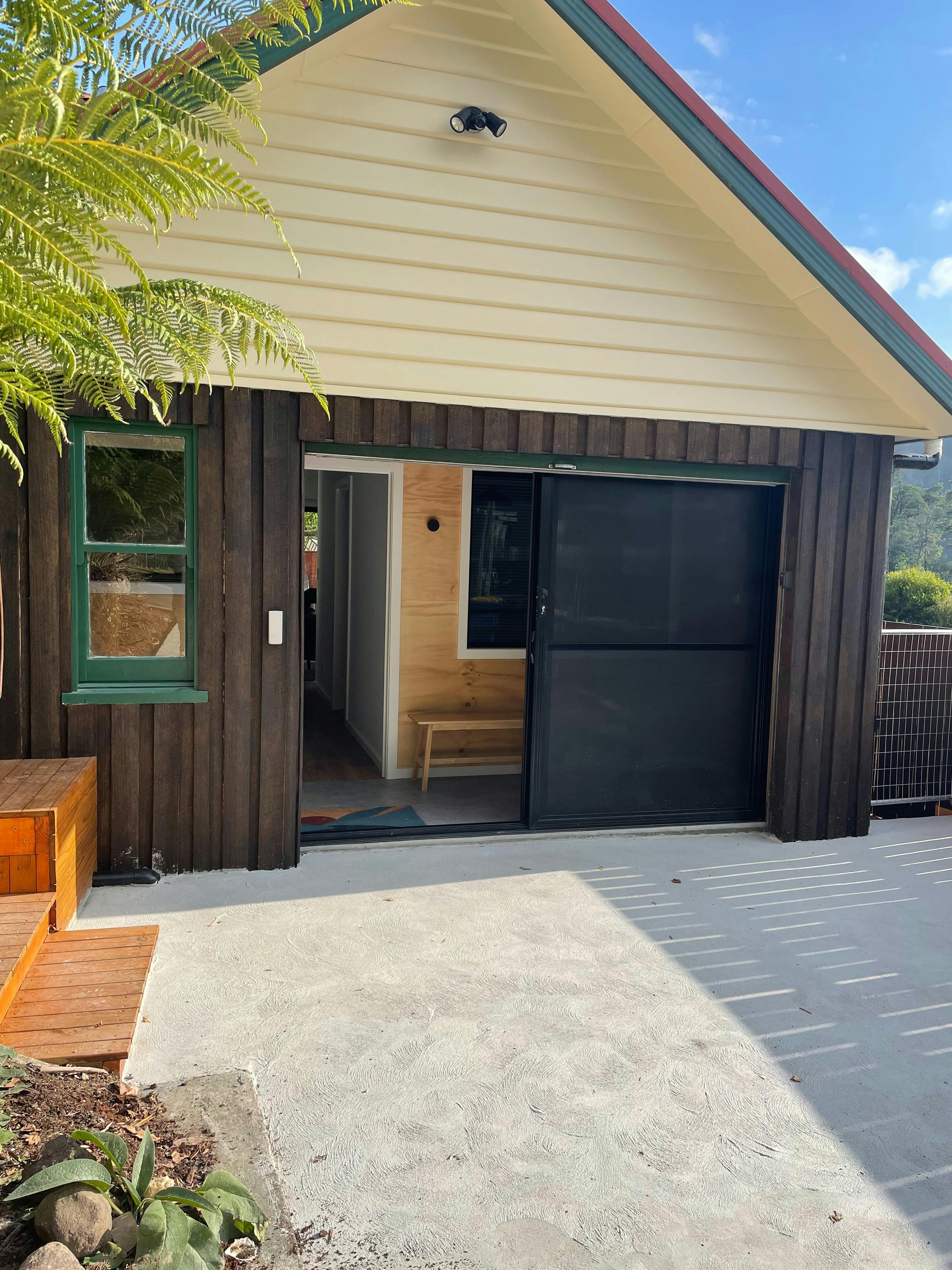 Drive in access, includes bike stand & bike wash area