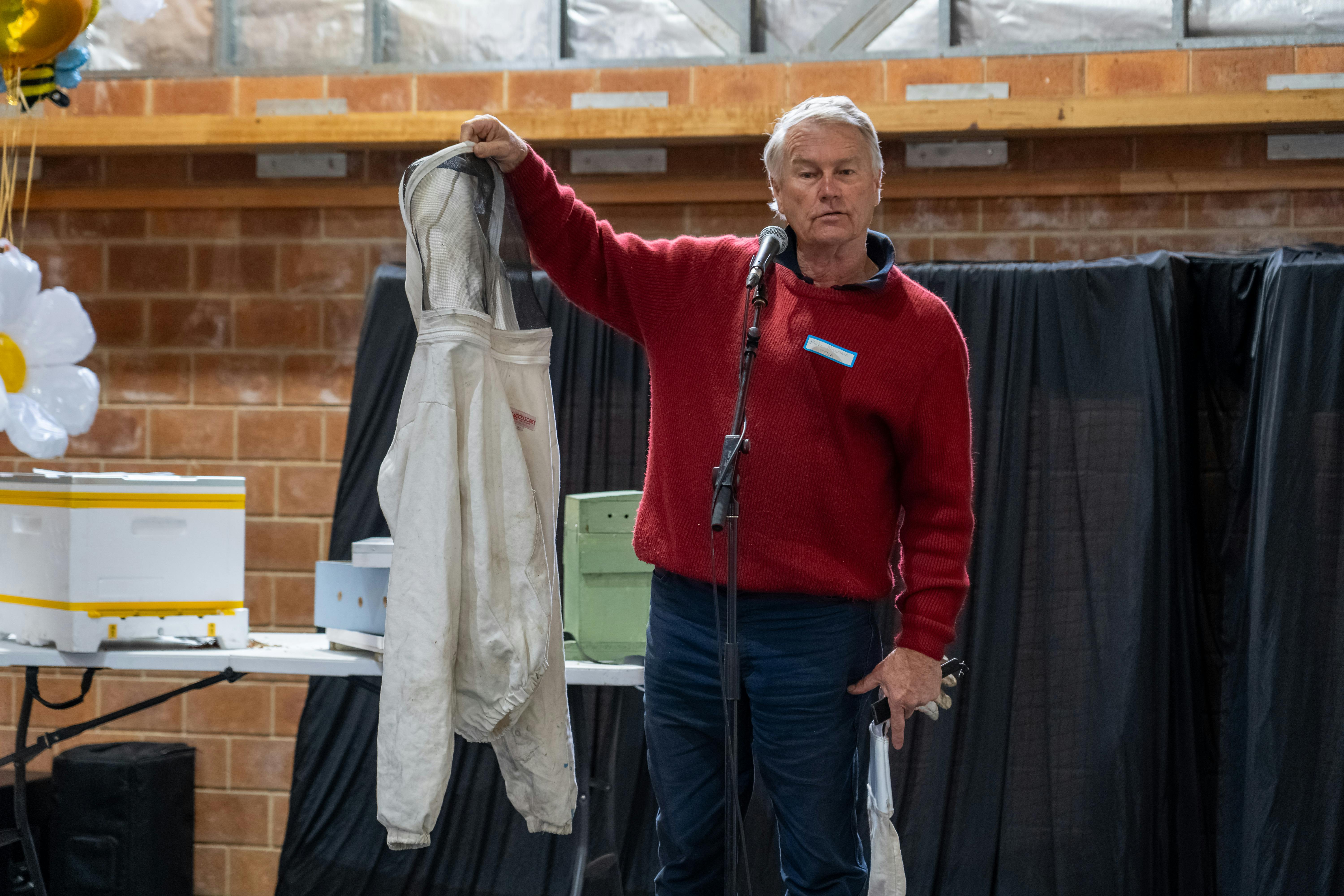 Bob Newton shared his wealth of knowledge of the beekeeping equipment and apiary requirements