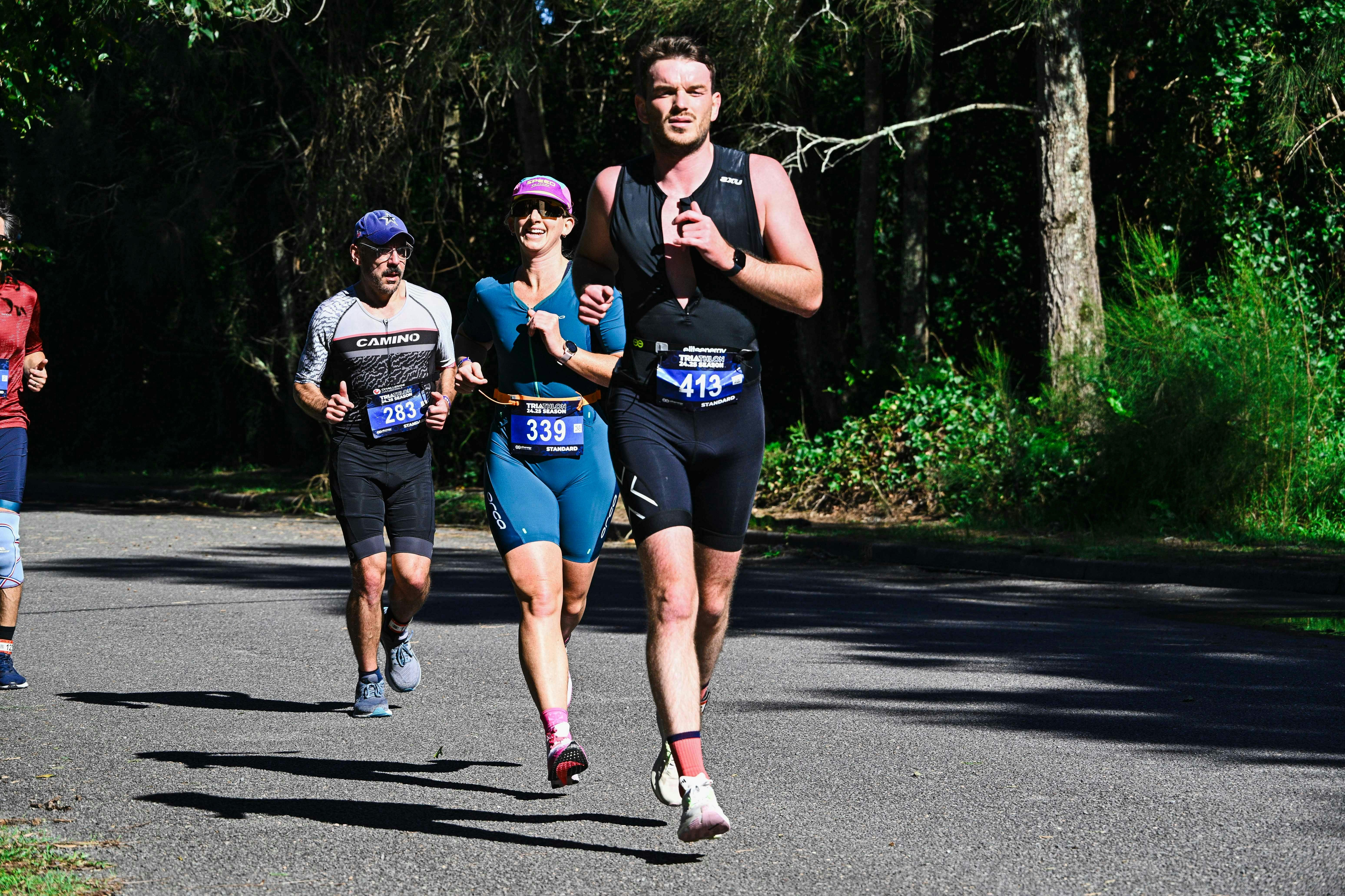 athletes running sunny