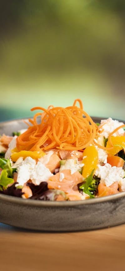Smoked salmon and marinated fetta salad