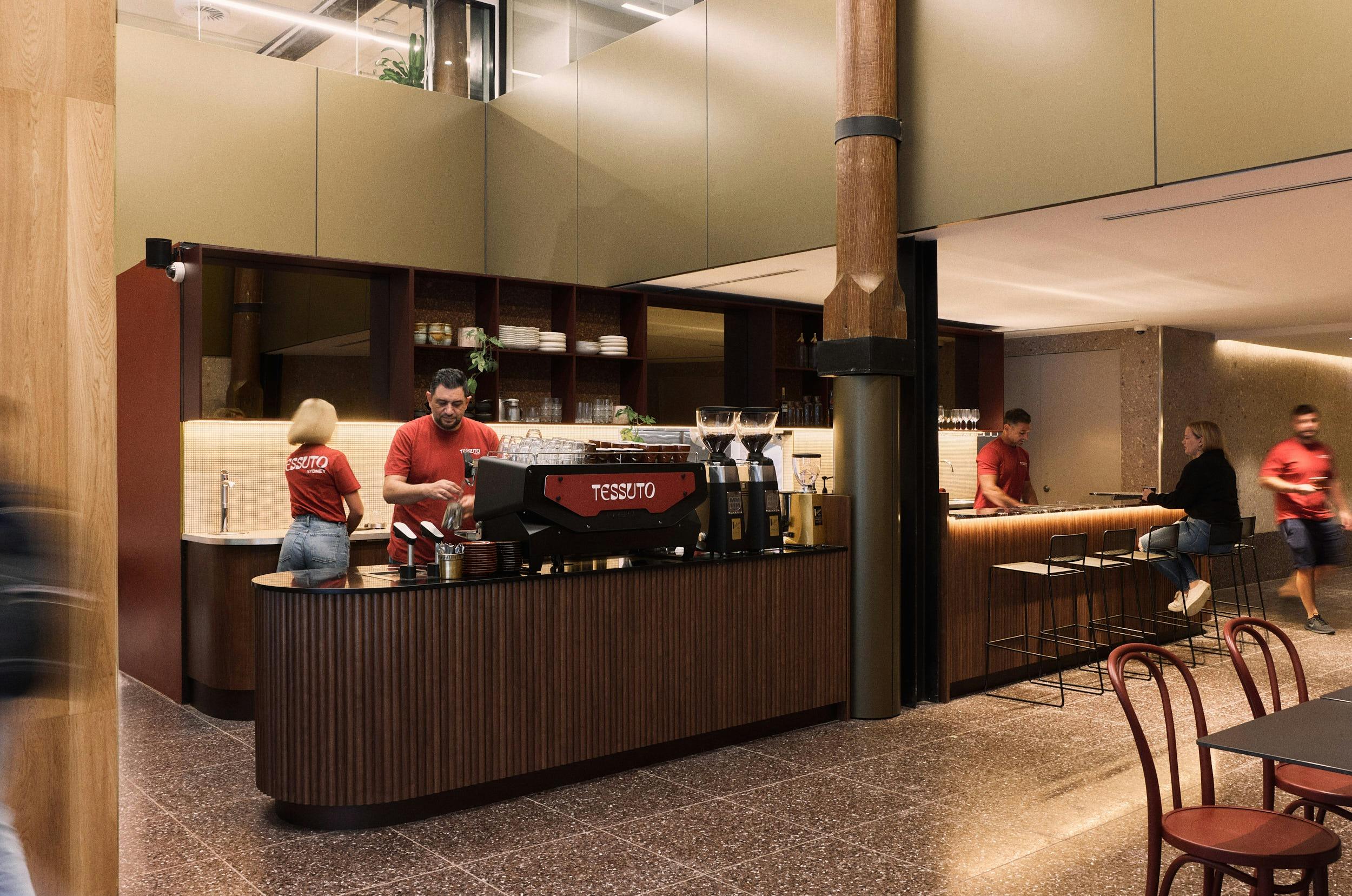 essuto Sydney in der Lobby von York & Co. in der York St. 32-34 im zentralen Geschäftsviertel von Sydney