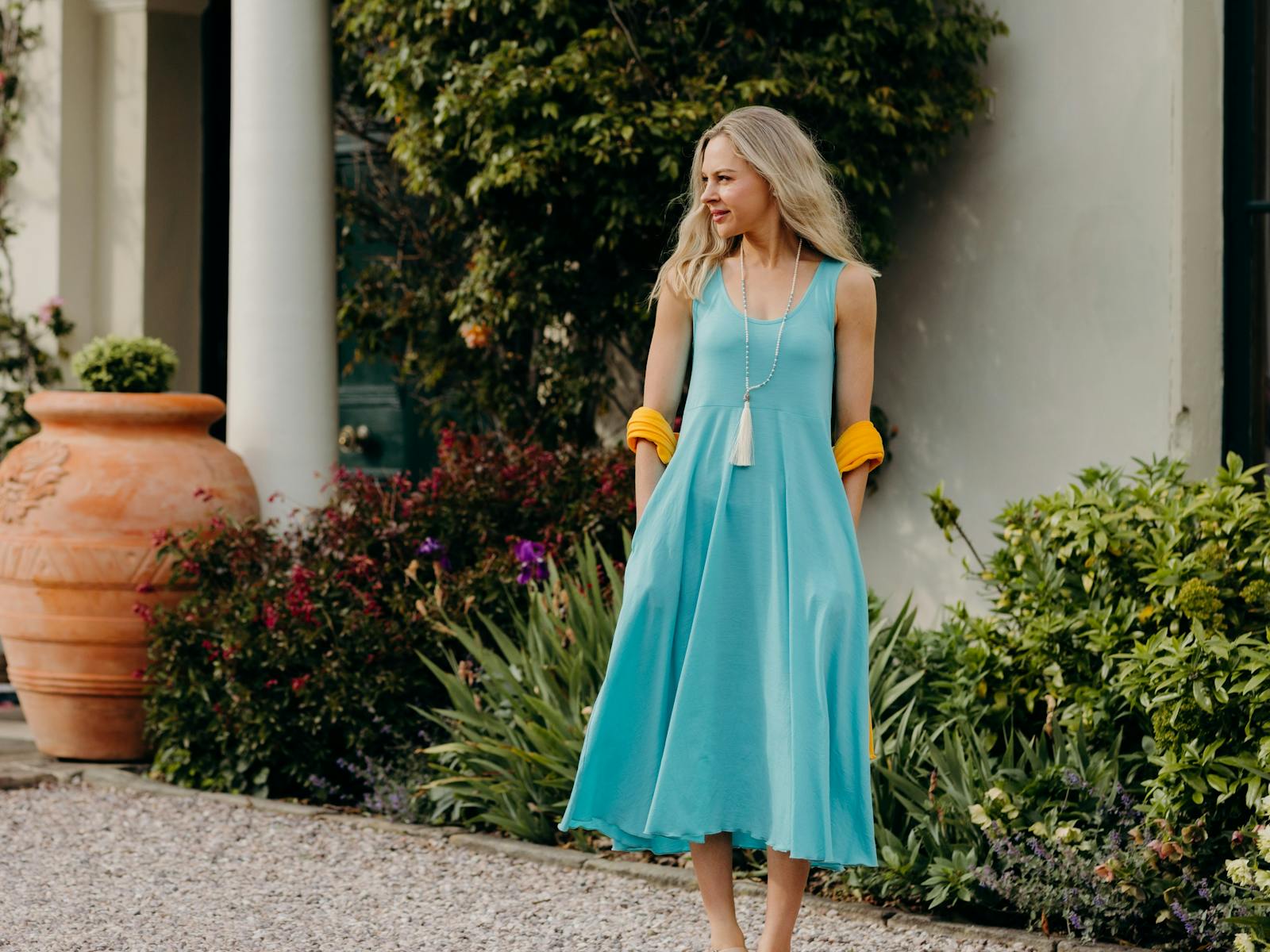 Turquoise Fan dress