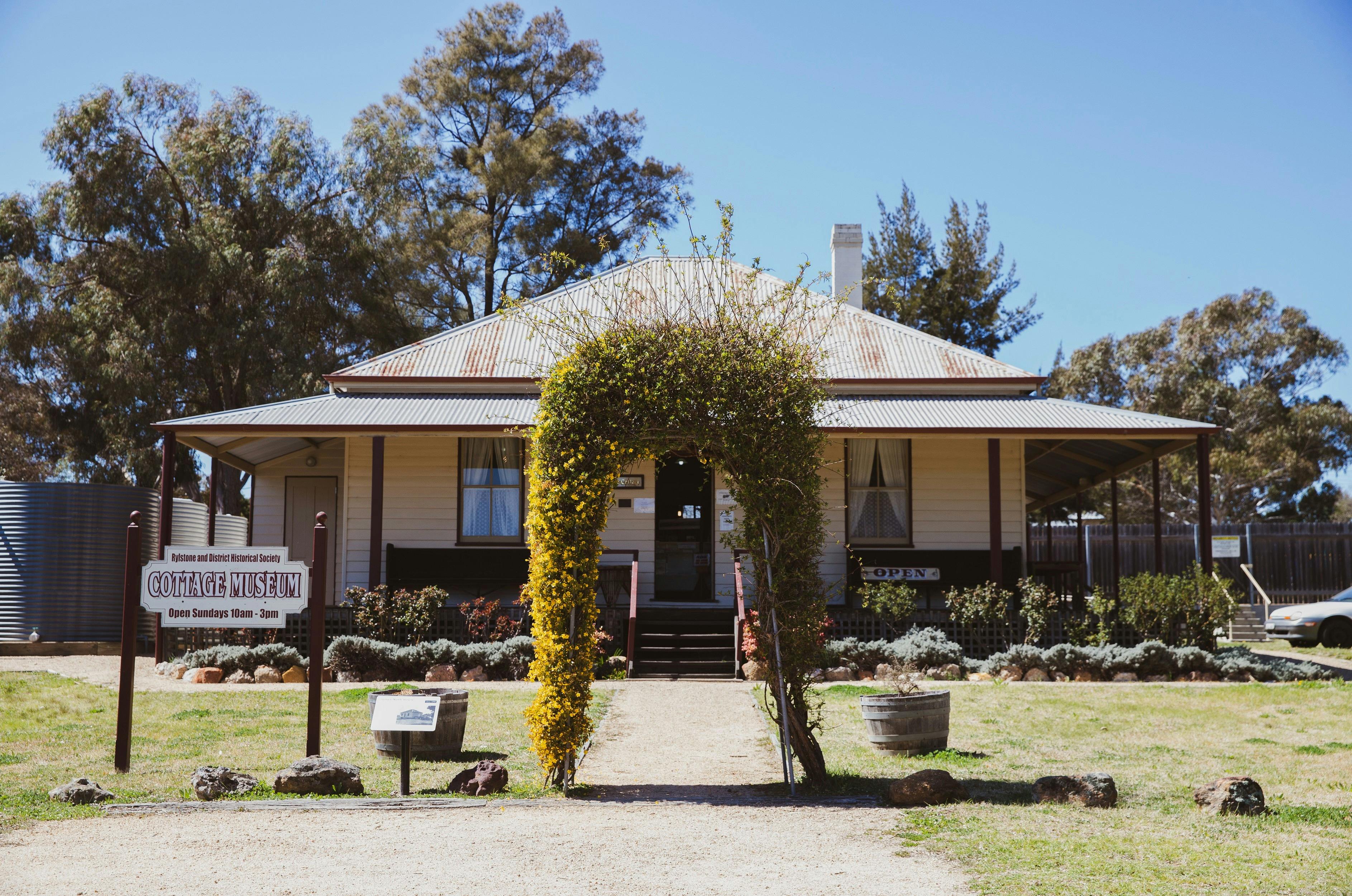Exterior view of the Cottage Museum in the Rylstone and District Historical Society precinct