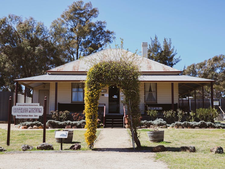 Exterior view of the Cottage Museum in the Rylstone and District Historical Society precinct
