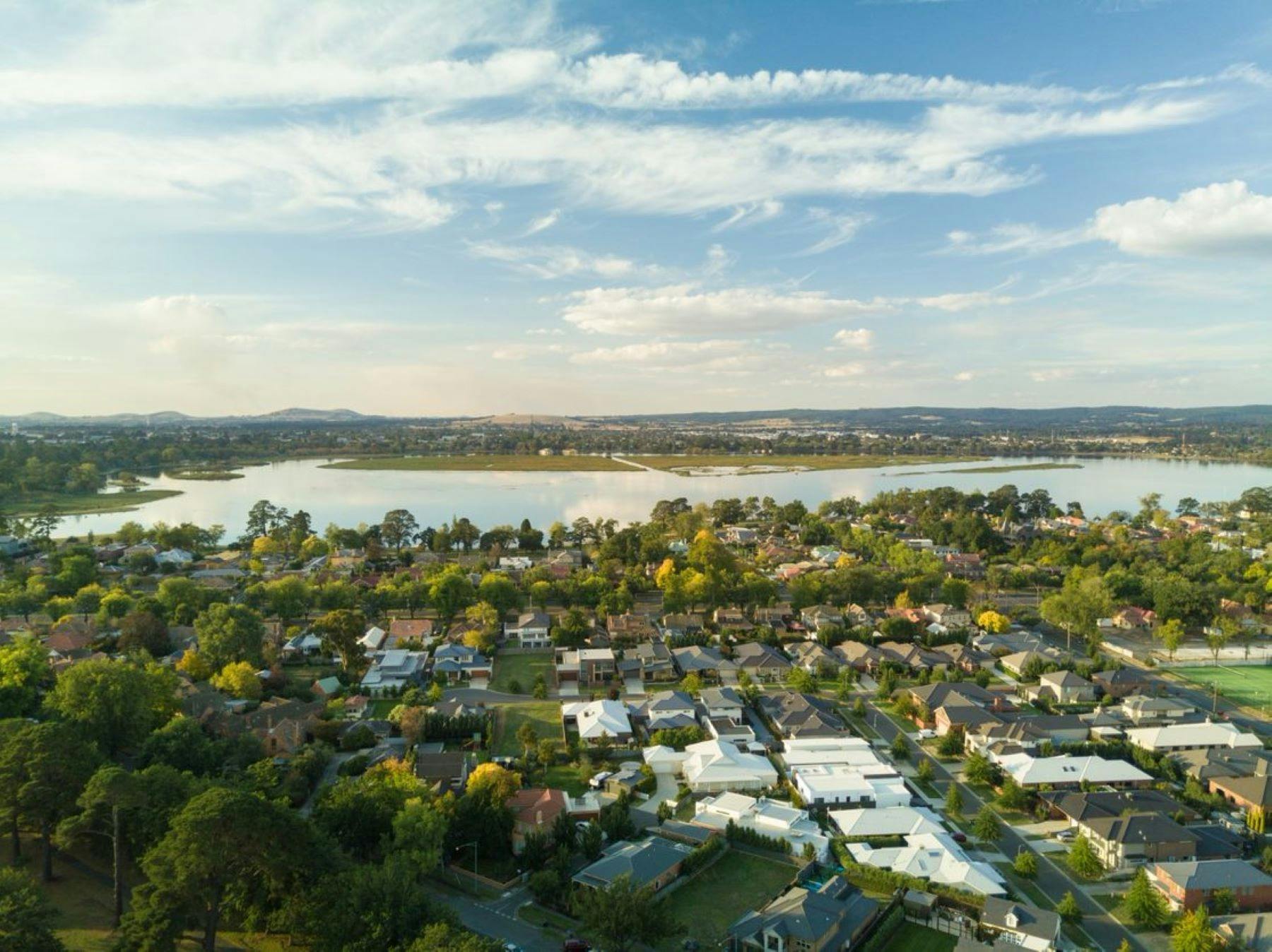 Aerial view of Lake Wendouree