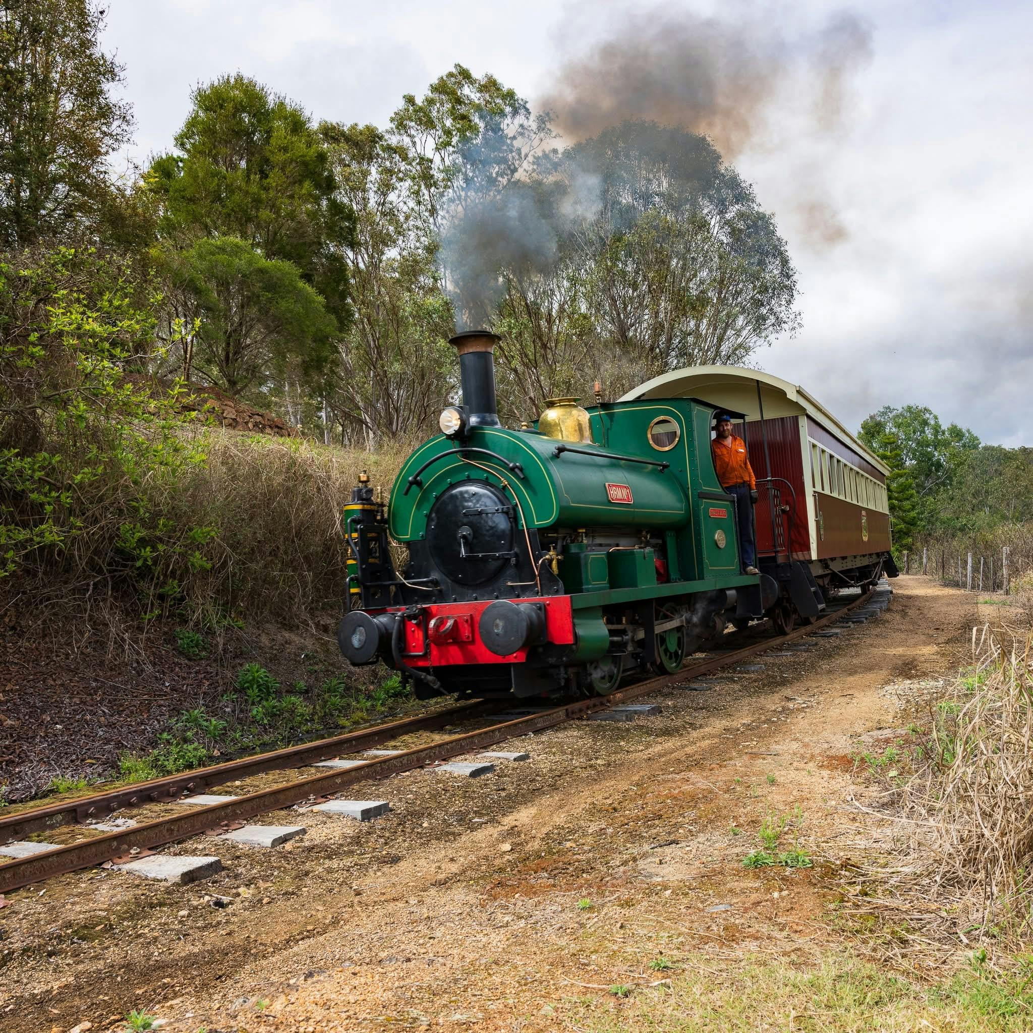 Peckett Steam Loco and Carriage
