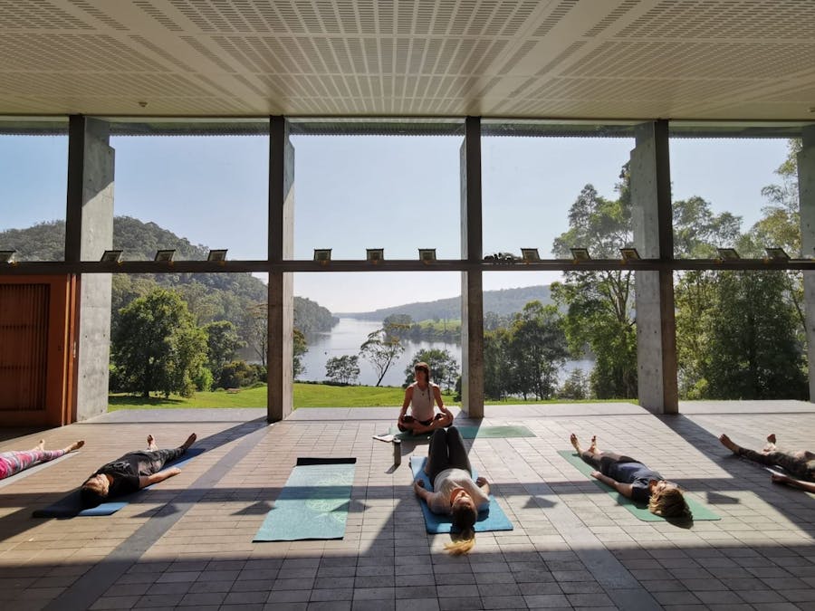Yoga class overlooking the Shoalhaven River
