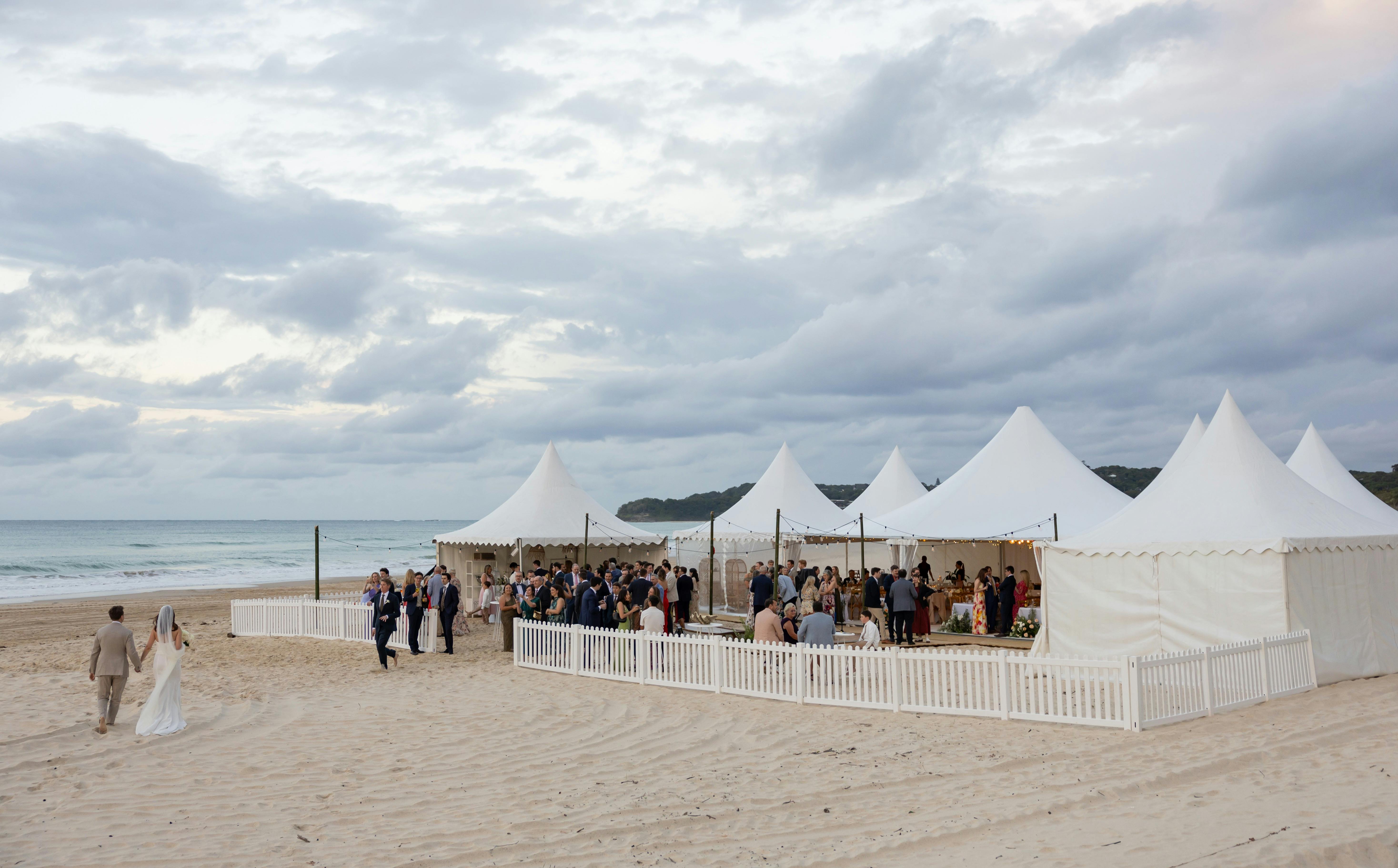 Marquee beach wedding