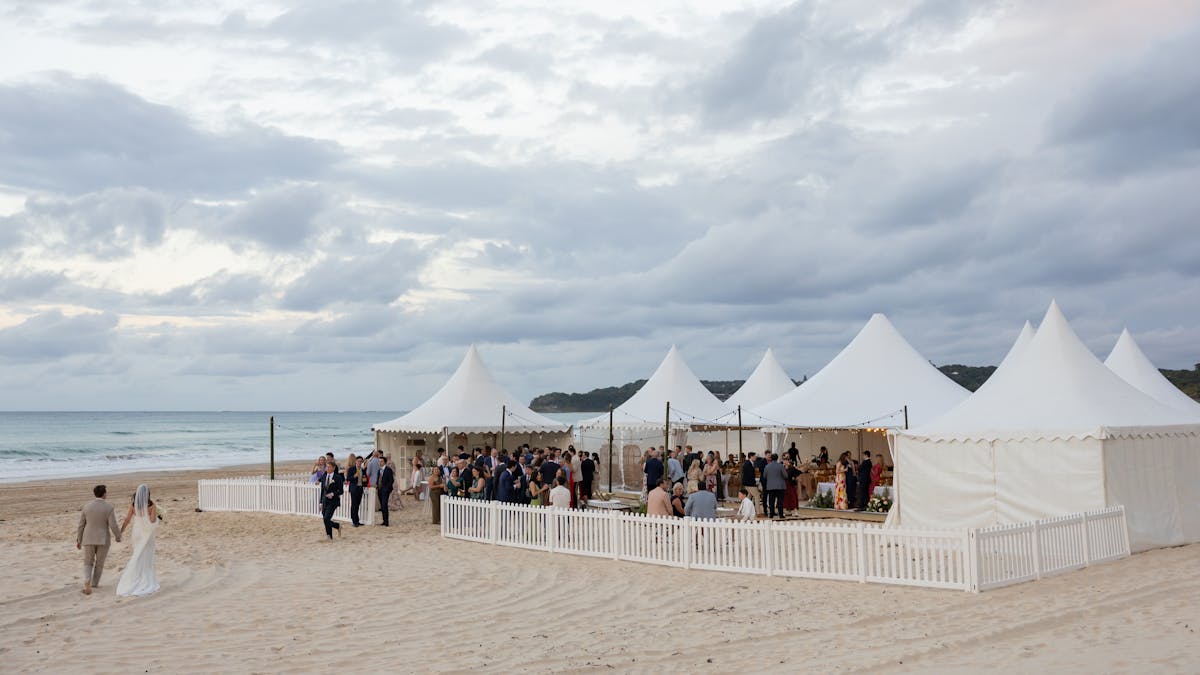 Marquee beach wedding
