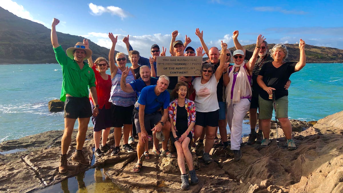 group at tip sign at tip of australia