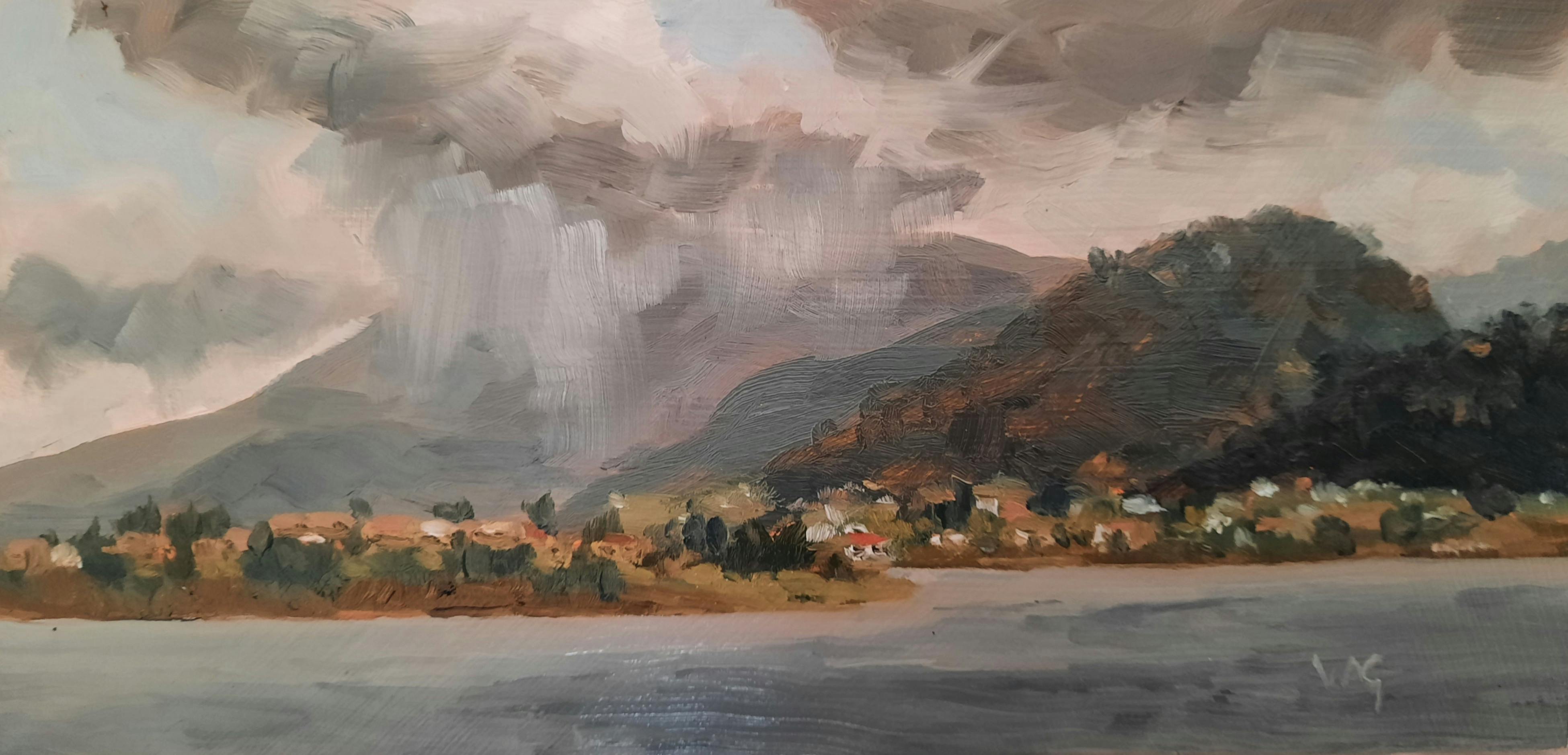 mt wellington, painting, tasmania, winter