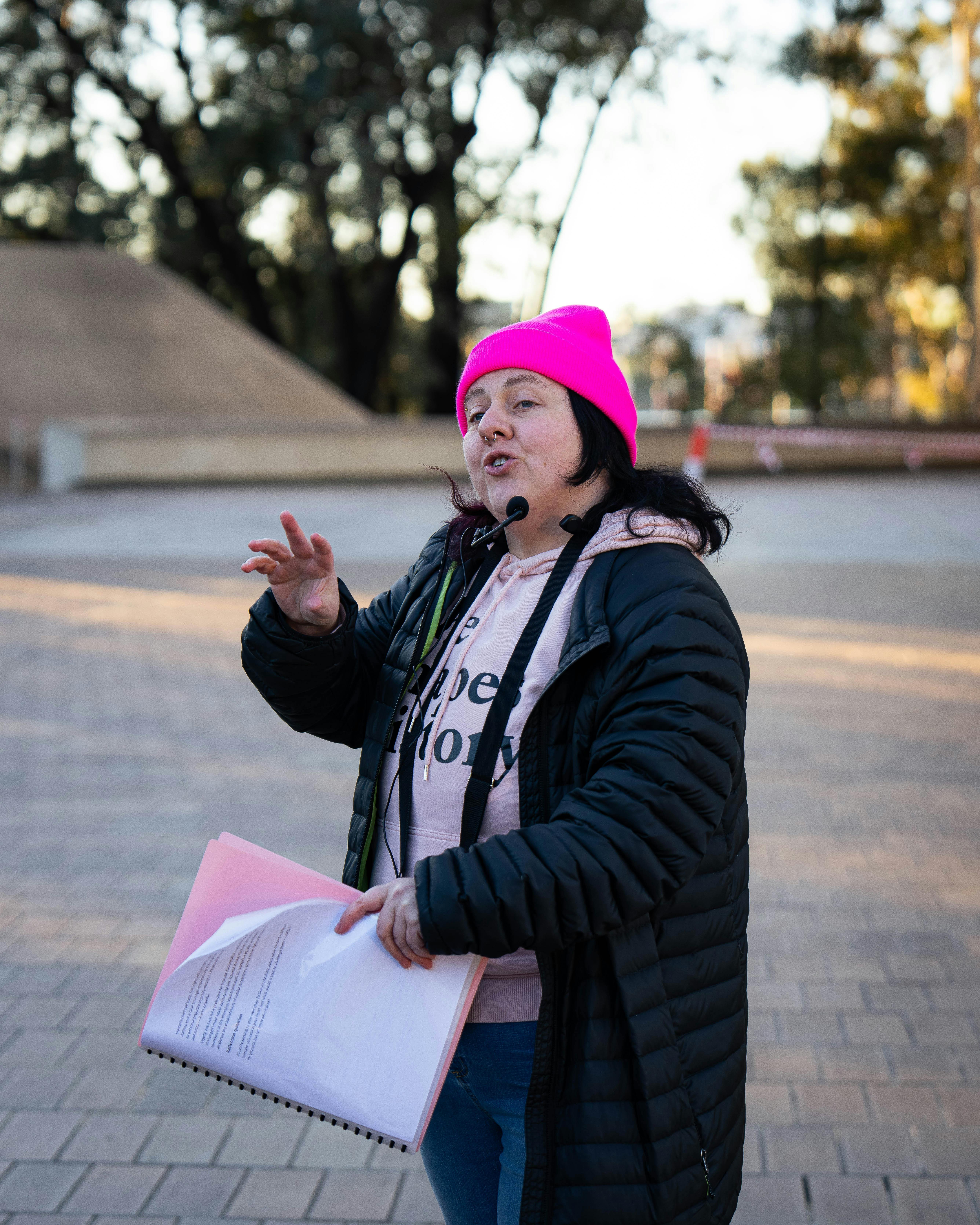 Local guide in Canberra walking with group