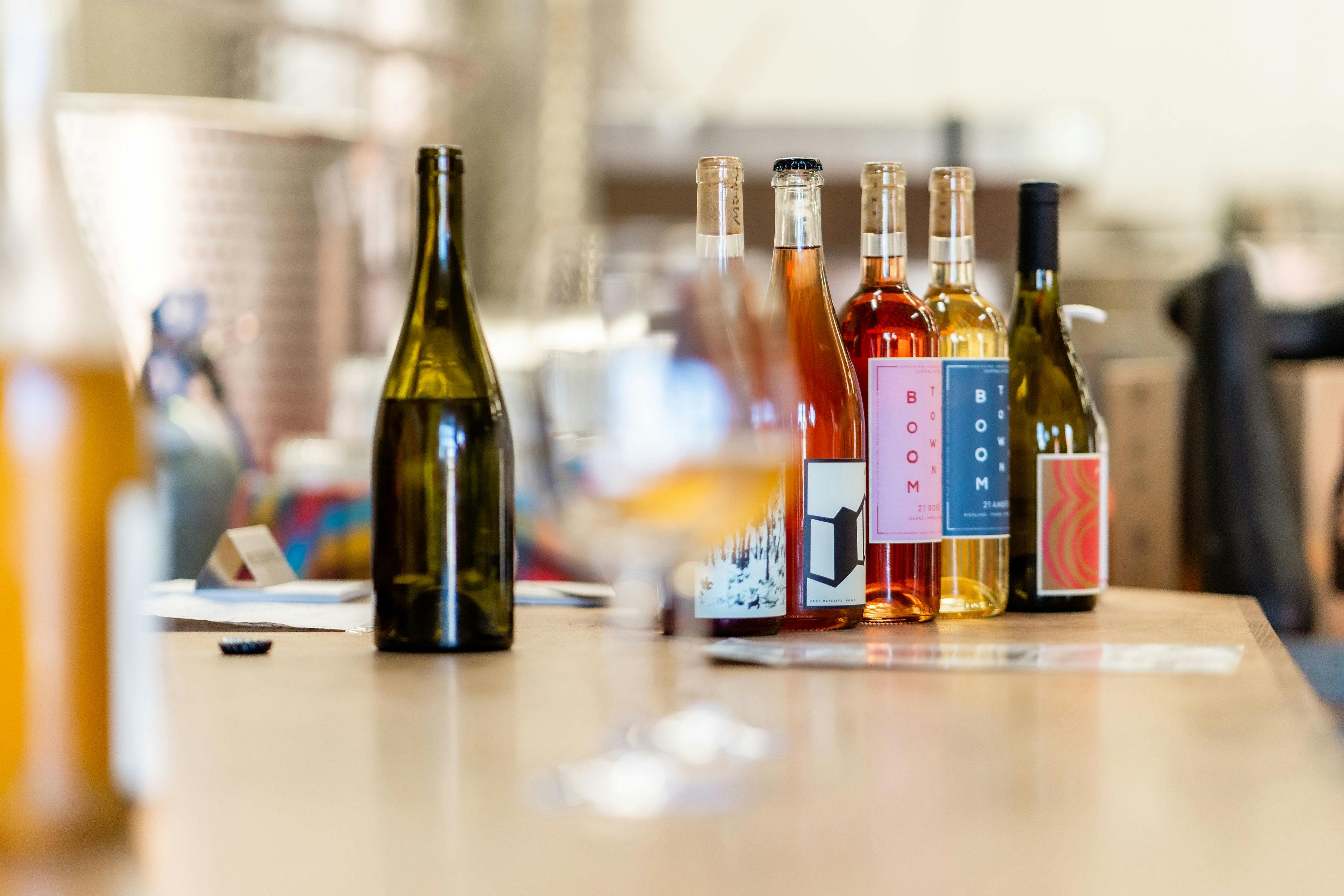 Selection of bottles of locally made wines