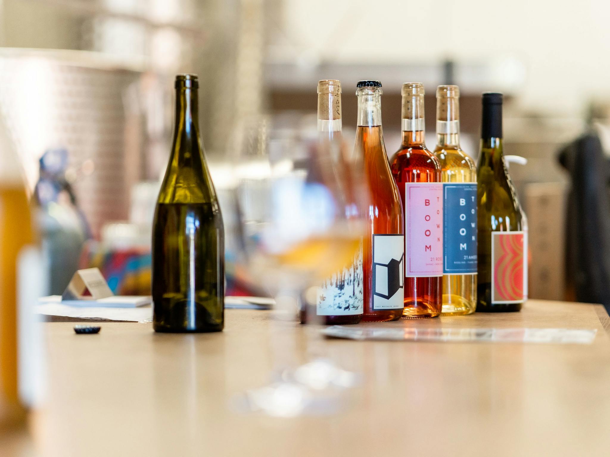 Selection of bottles of locally made wines