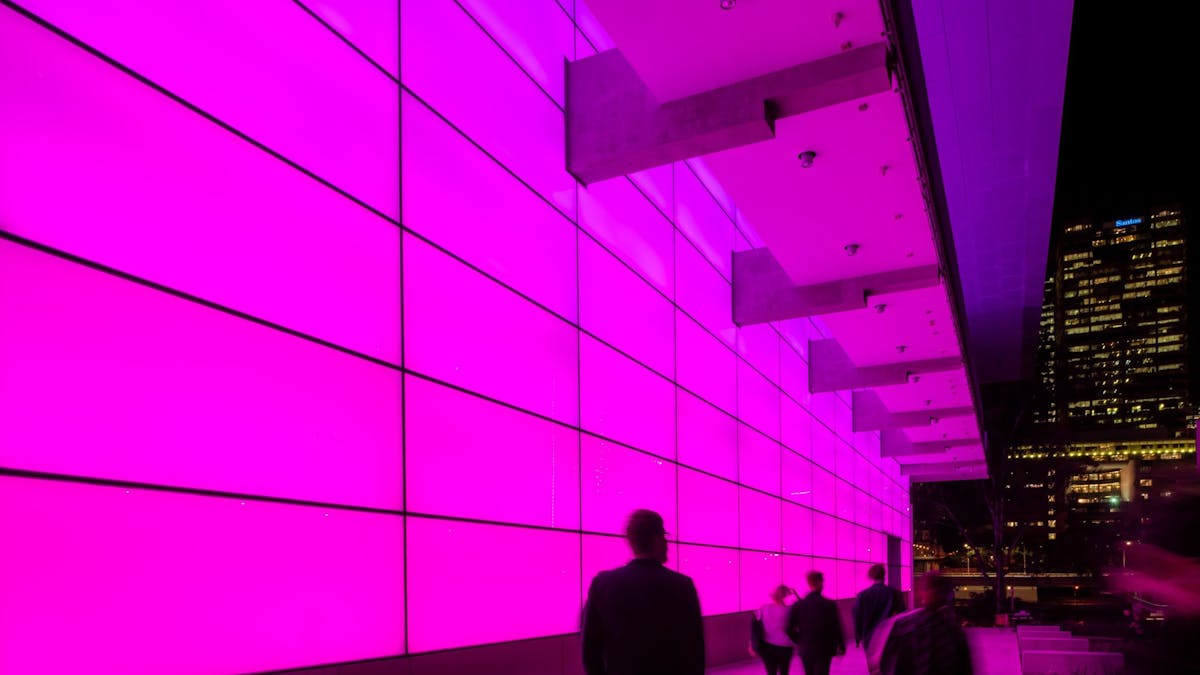 James Turrell's Night Life 2018. Commissioned to mark the 10th anniversary of the opening of GOMA