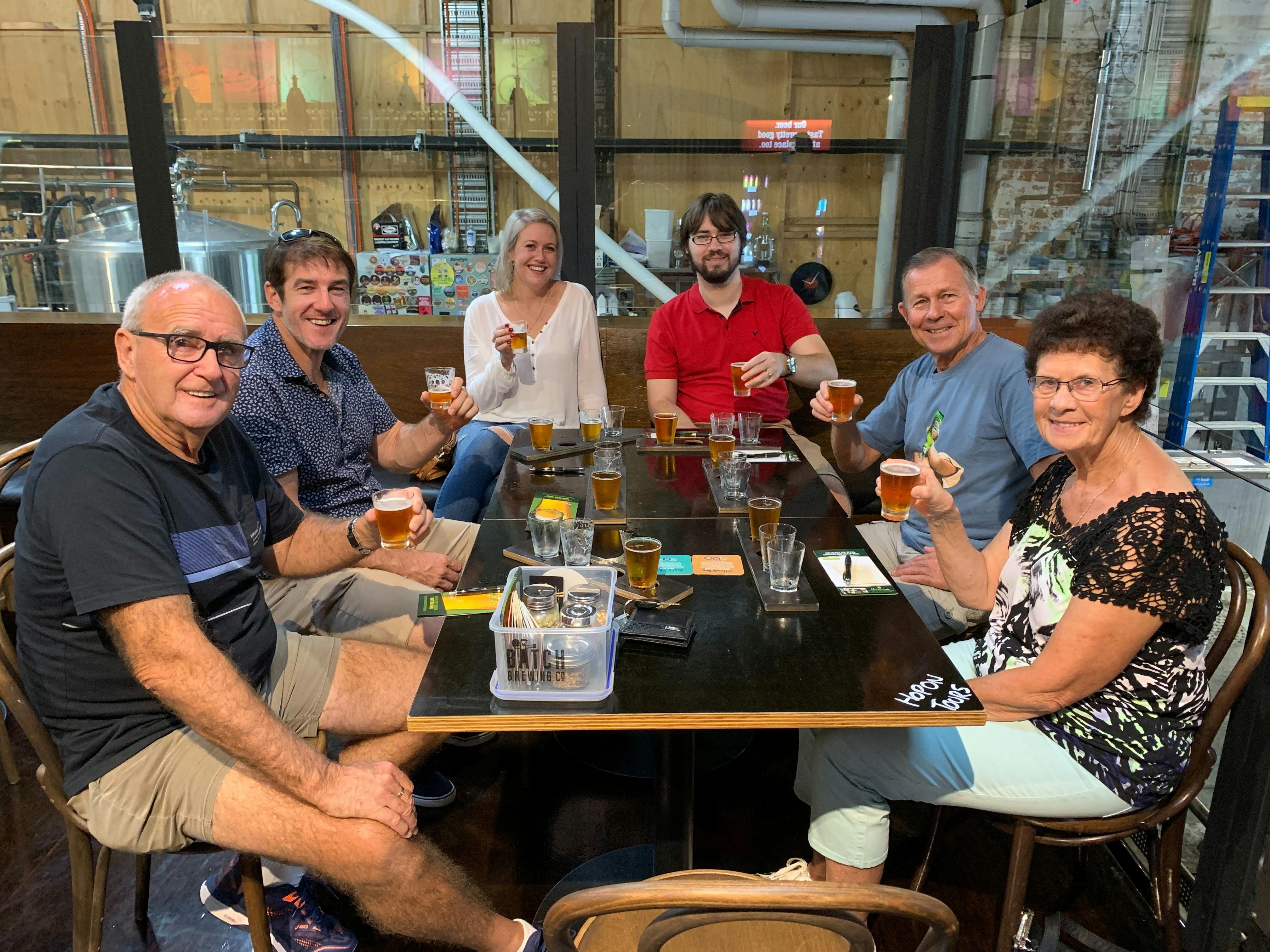 A mixed group of guests exploring the local beer scene in Brisbane
