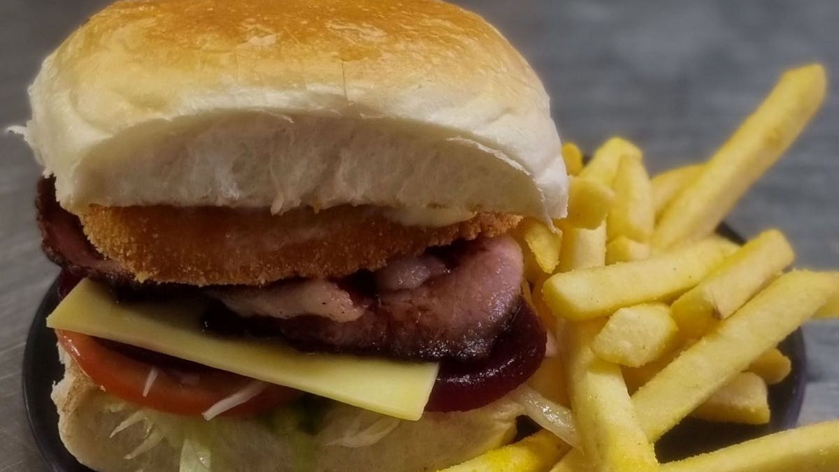 Pop in store and order a freshly made hamburger - eat in or take away.