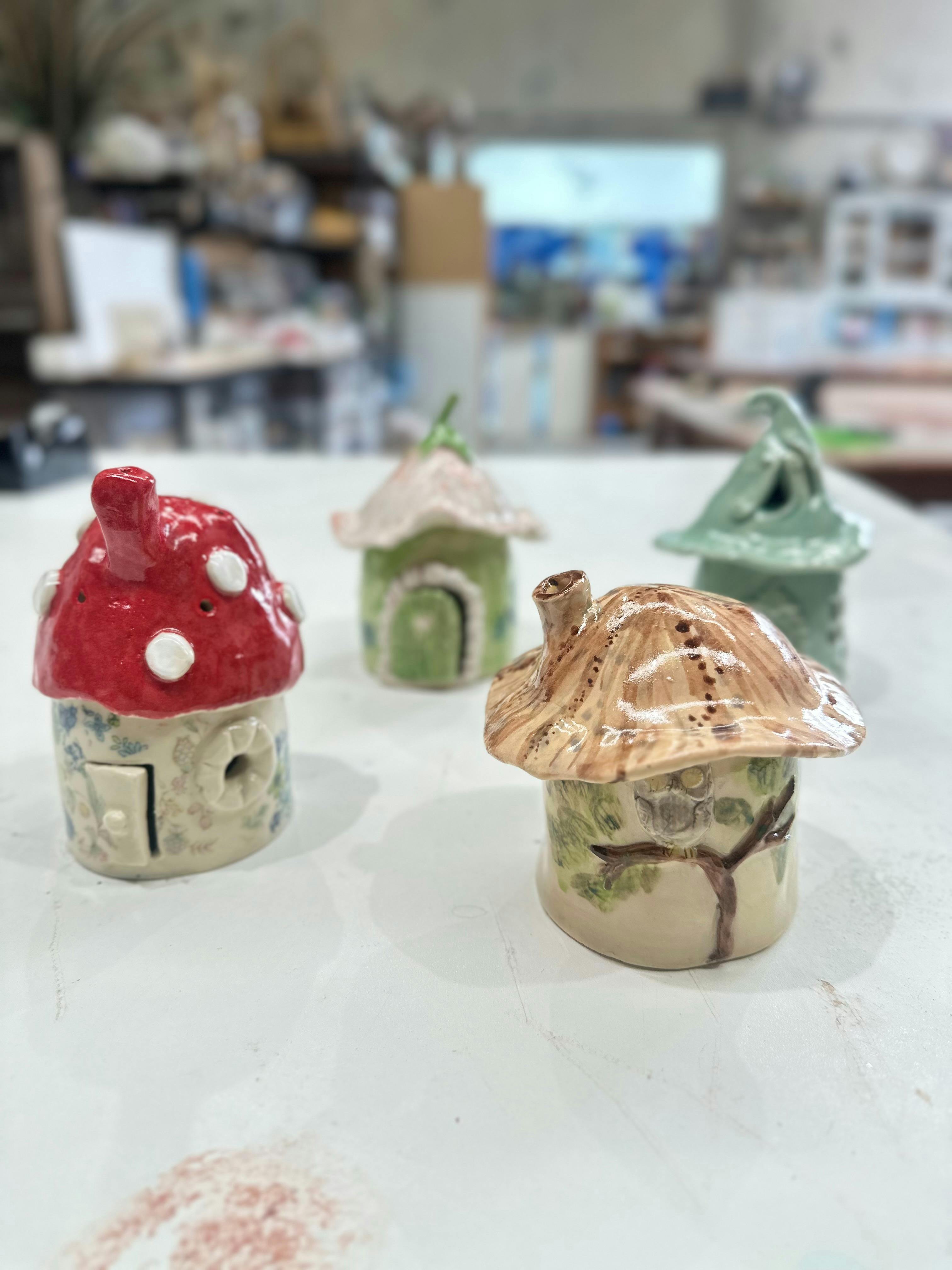 Hand Building Pottery Workshop - Houses, Fairy Houses and Oil Burners