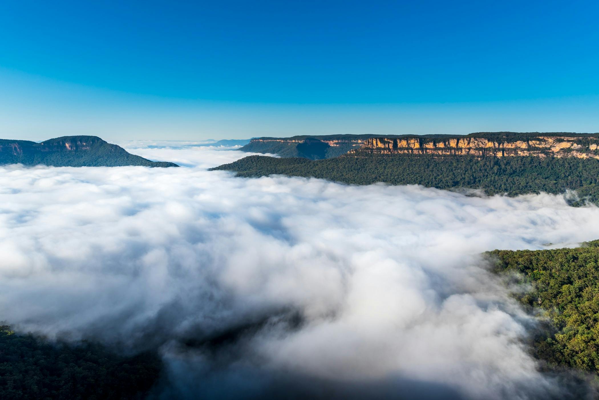 Low clouds over Jamieson Valley