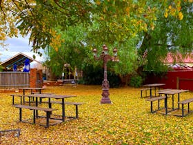 Beer garden in autumn