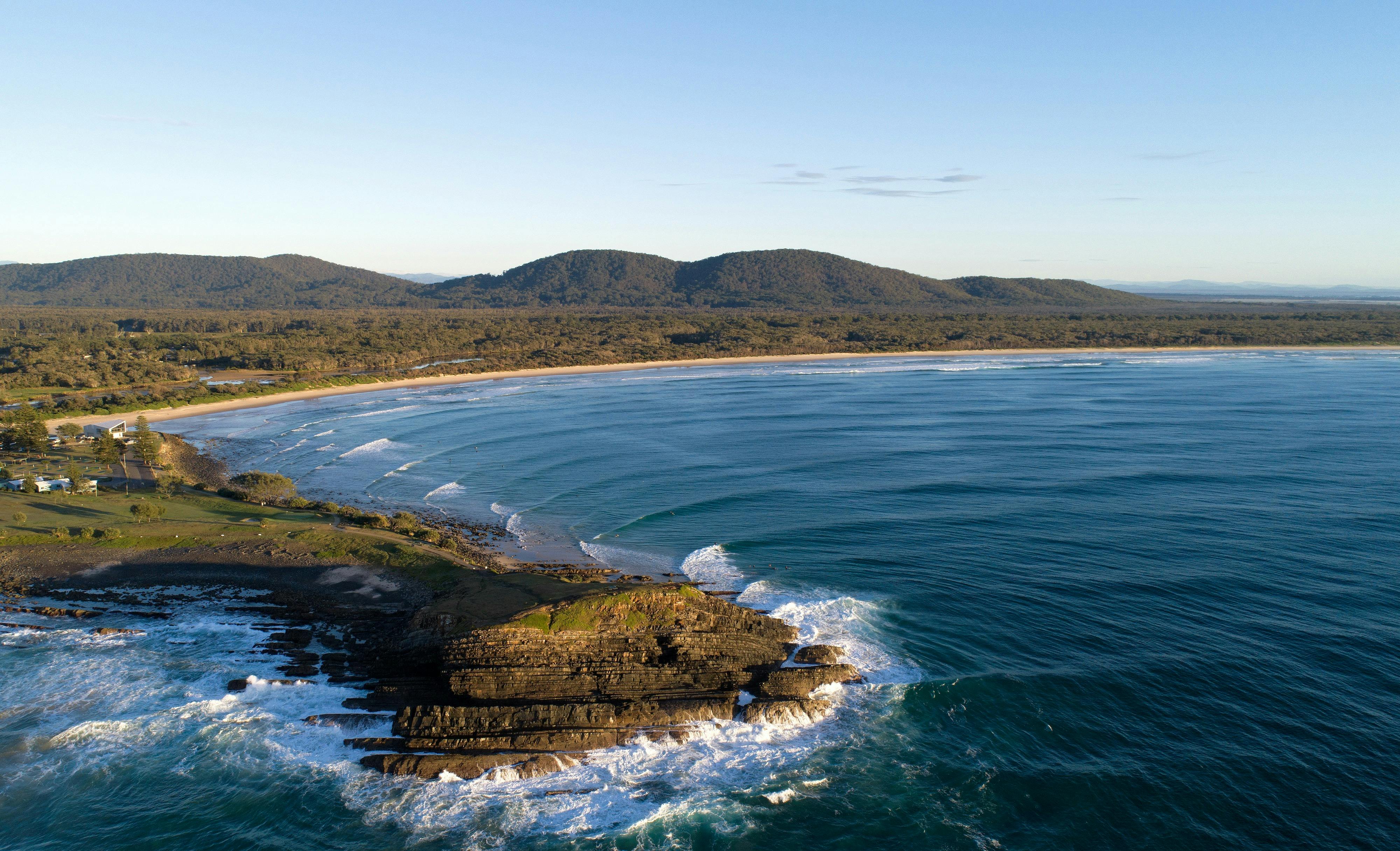 Aerial view of Killick Beach near Crescent Head
