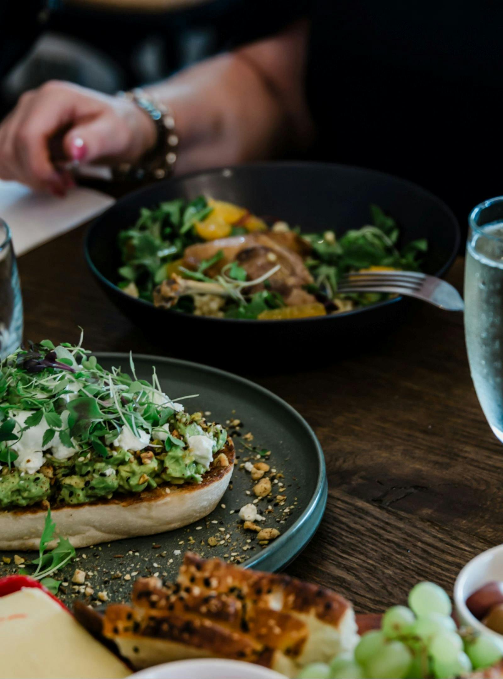 A range of meals on a table