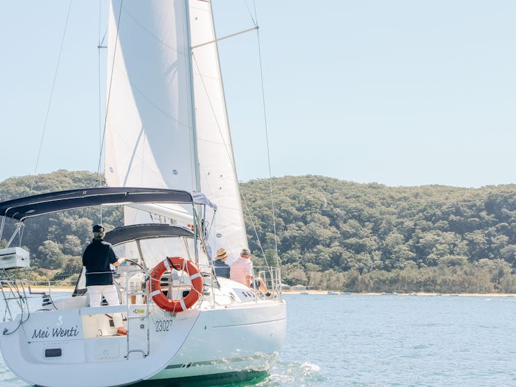 Yacht sailing on Pittwater