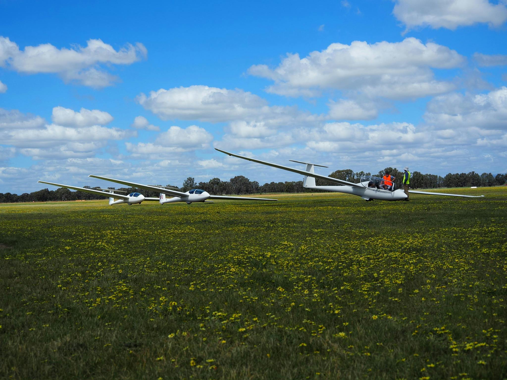 3 gliders ready for launch