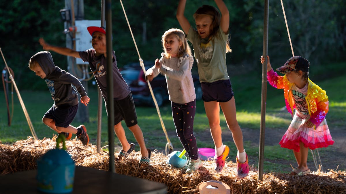 Children playing at Lake Gkula Camping