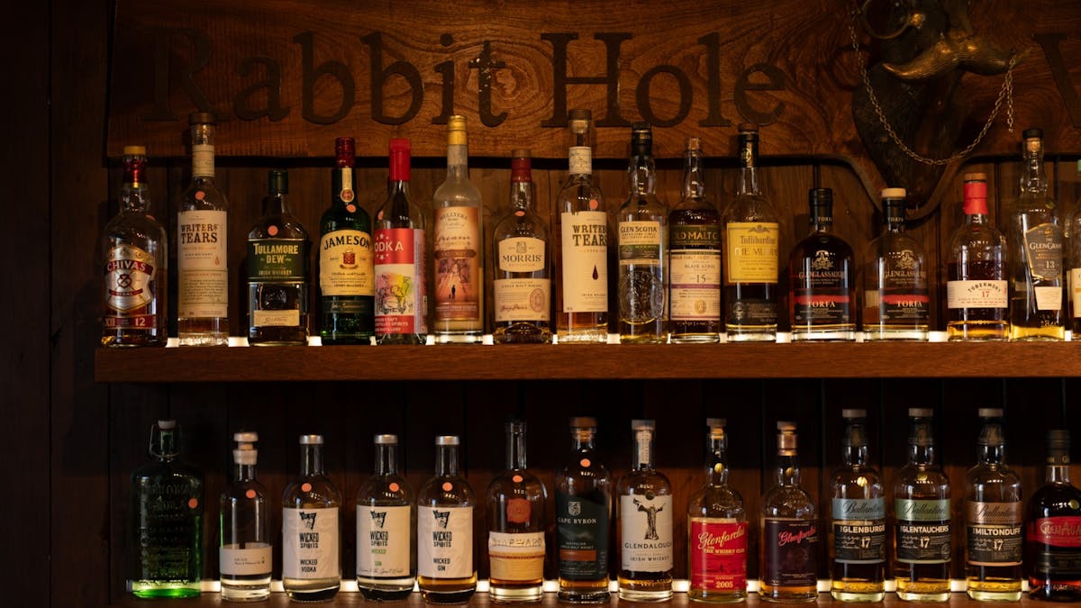 Rabbit Hole Whisky Wall at Balancing Heart Vineyard