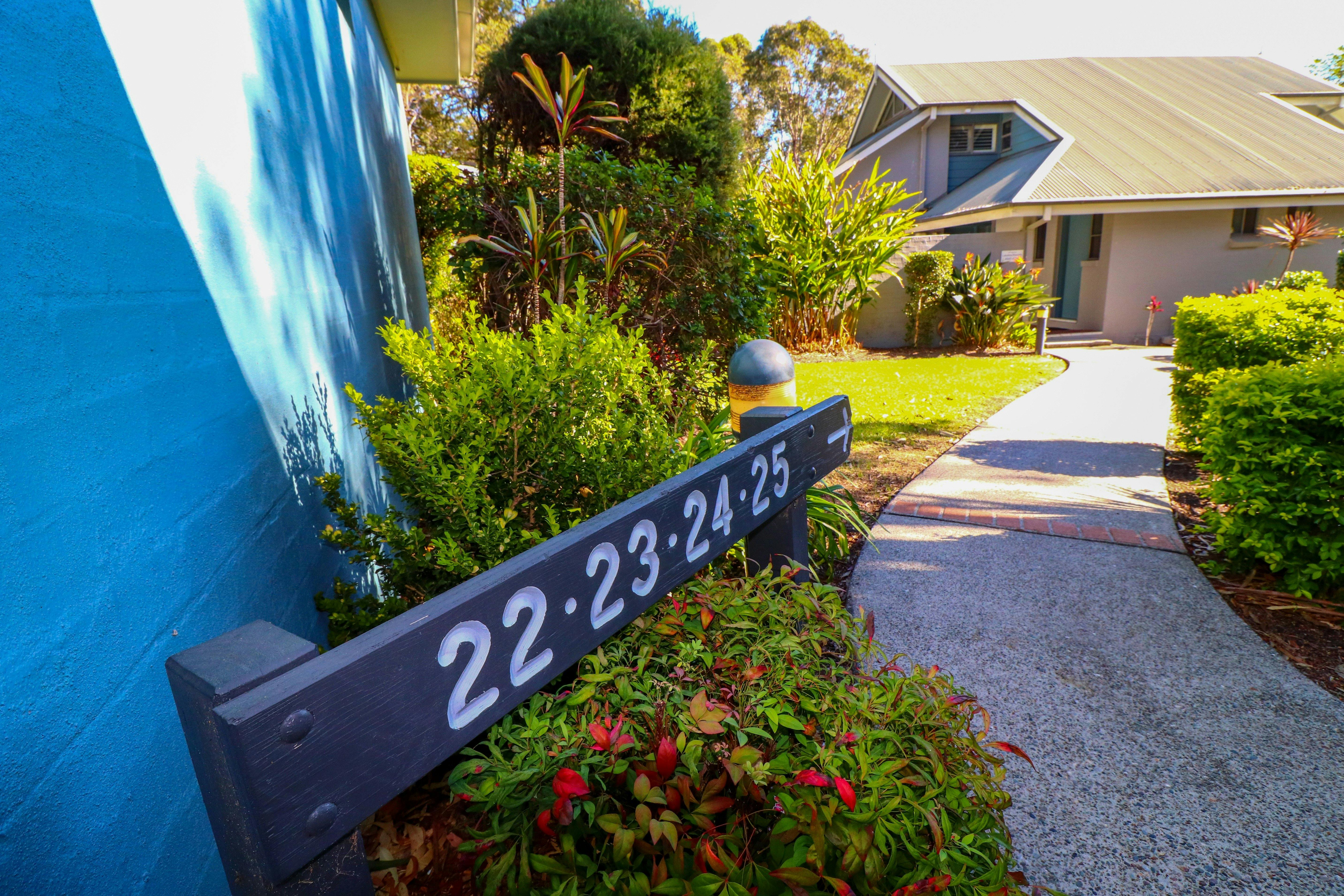 There is a path from the garage to the entrance of #25