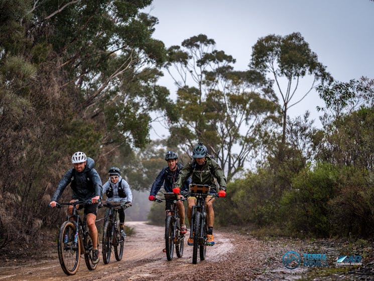 Mountain Biking across a ridge