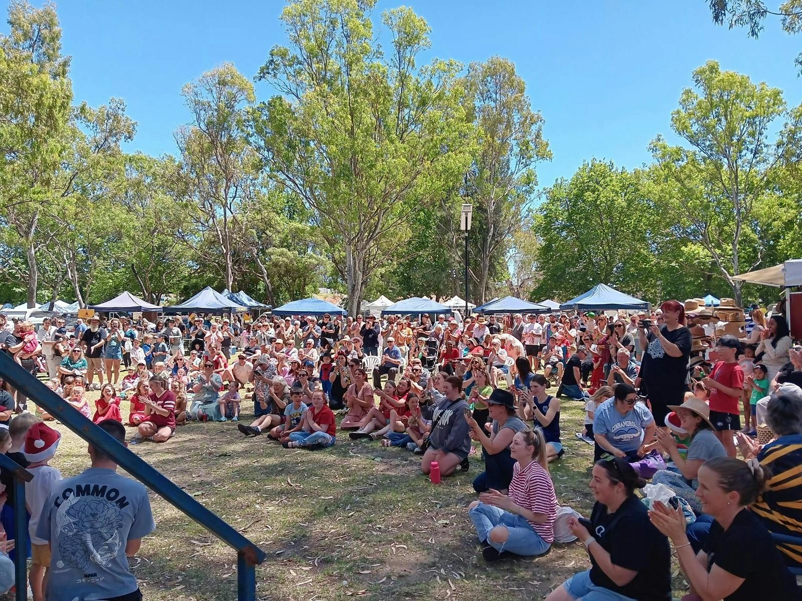 People watching Rivereens perform