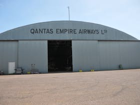 Qantas Empire Airways Hangar at Parap. Front façade with sliding