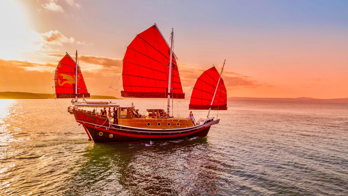 Shaolin Chinese Junk Boat on a Sunset Sail in Port Douglas