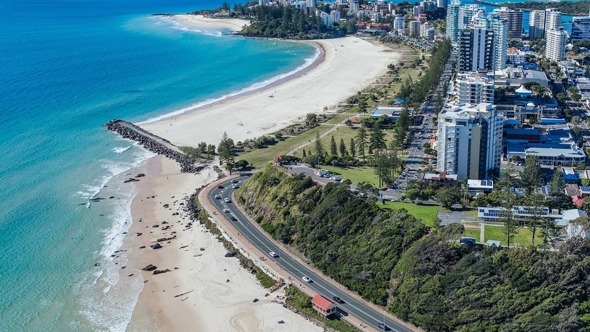 Southern Gold Coast beach aerial
