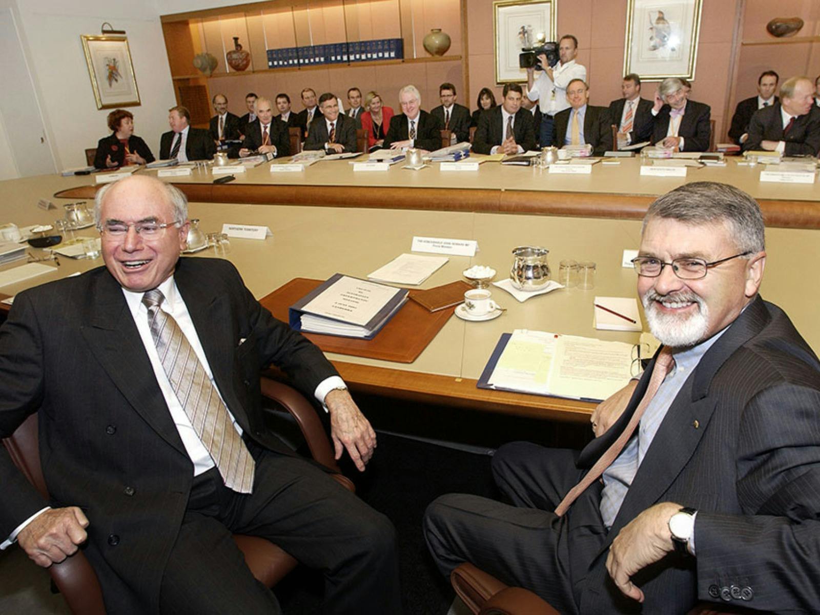 John Howard with Dr Peter Shergold at the 2005 COAG meeting, 2005