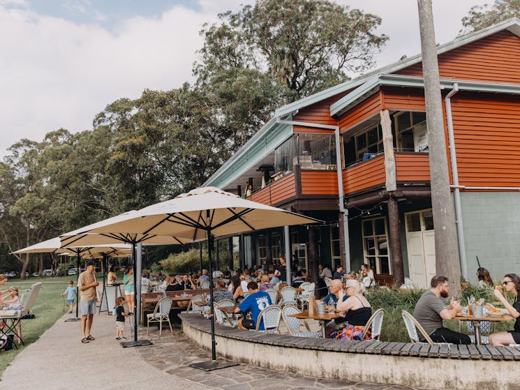 Cafe over looking Royal National Park with outdoor undercover seating