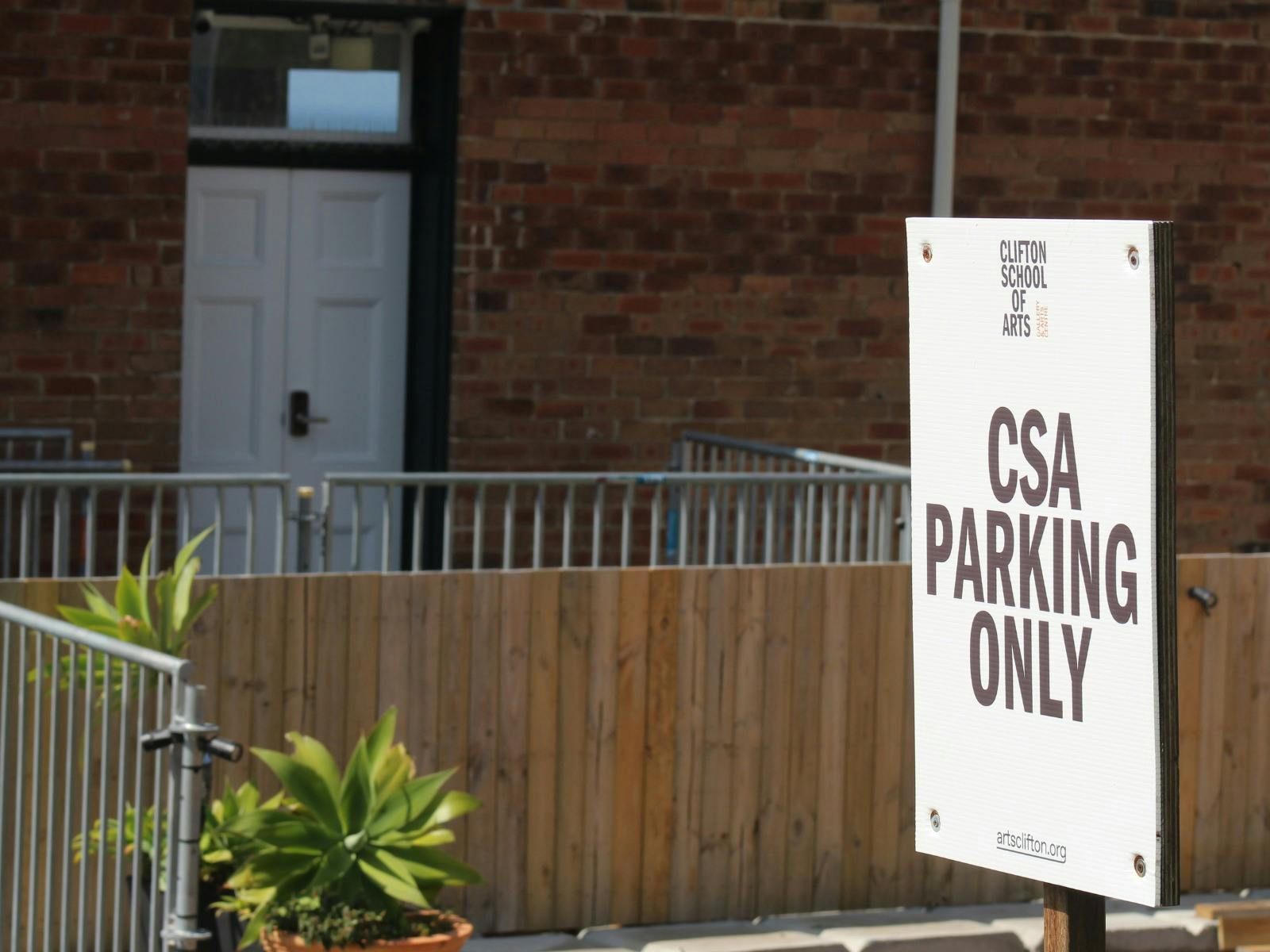 Clifton School of Arts car park signage.