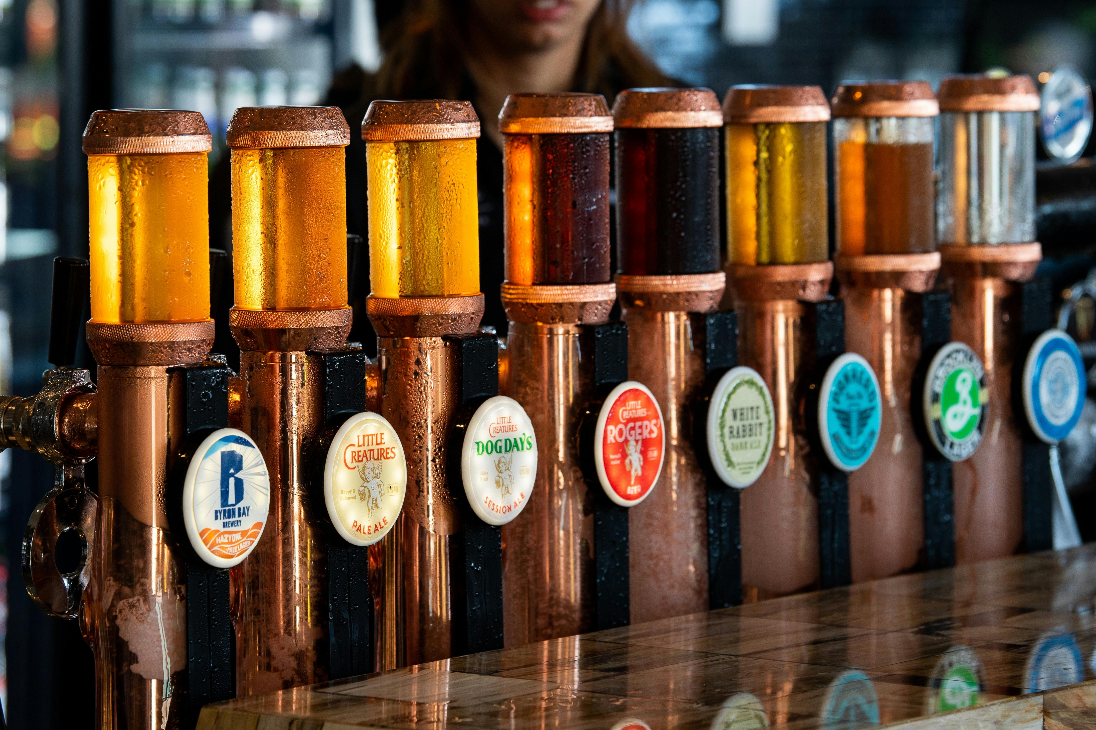 Beers on tap
