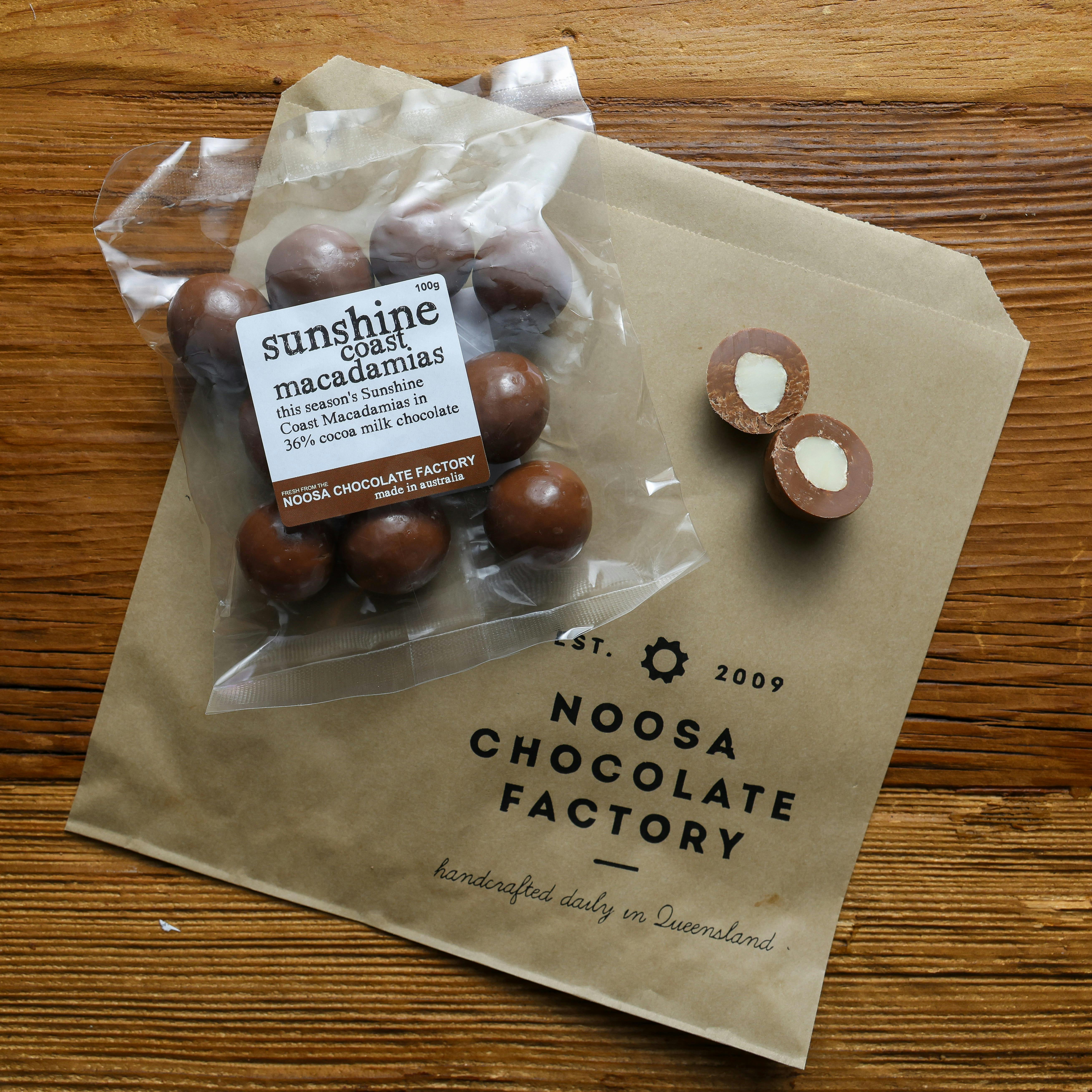Noosa Chocolate Factory Milk Chocolate Sunshine Coast Macadamias