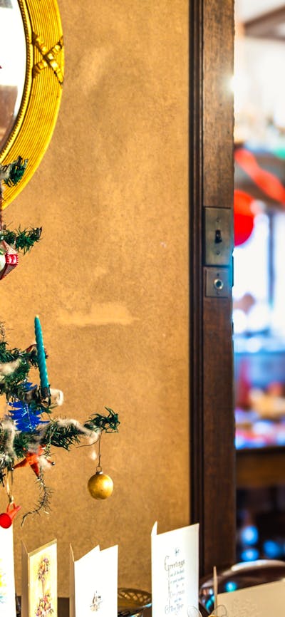 Christmas tree display at Calthorpes House